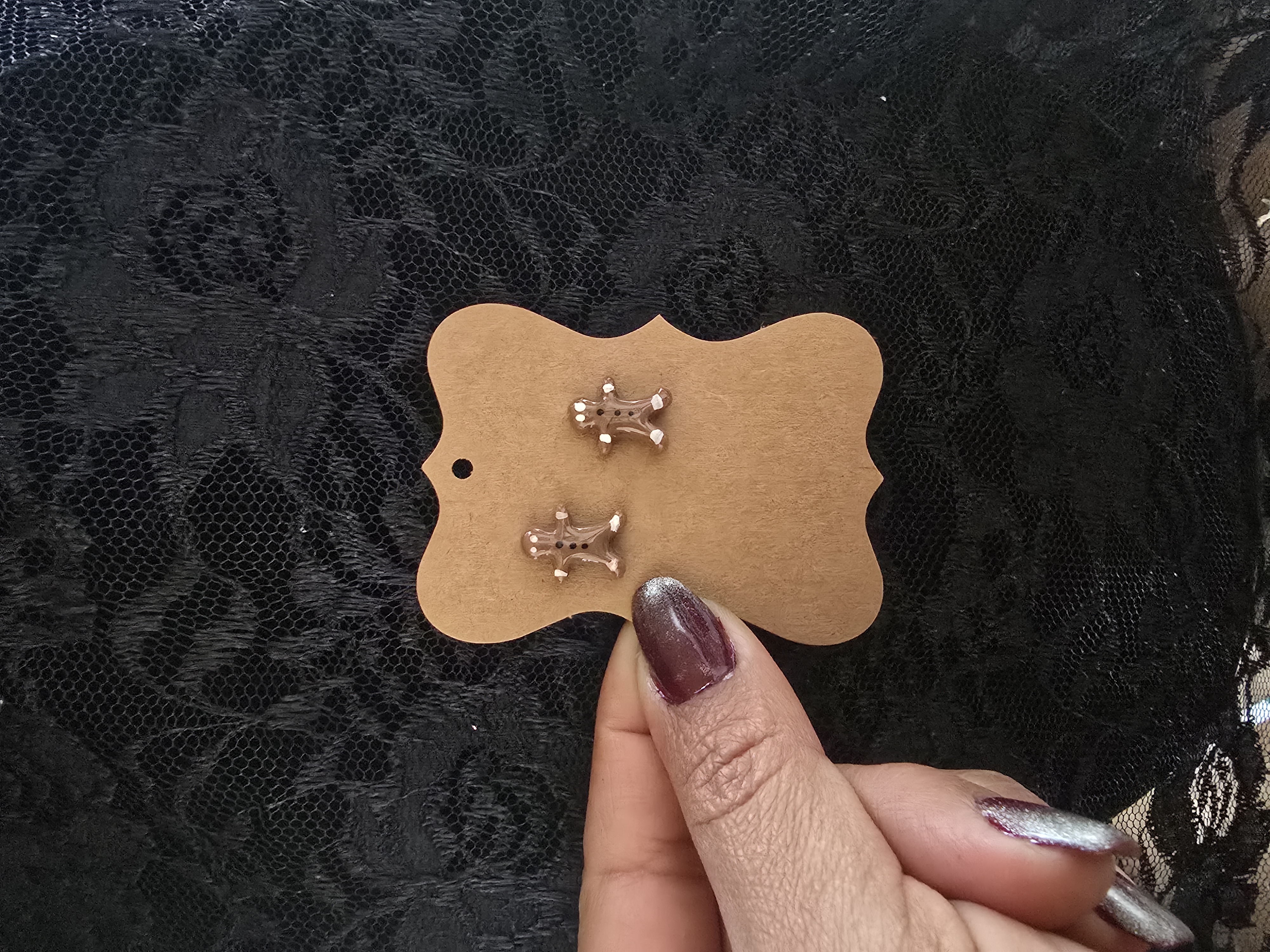 Handmade Polymer Clay Gingerbread Man Stud Earrings