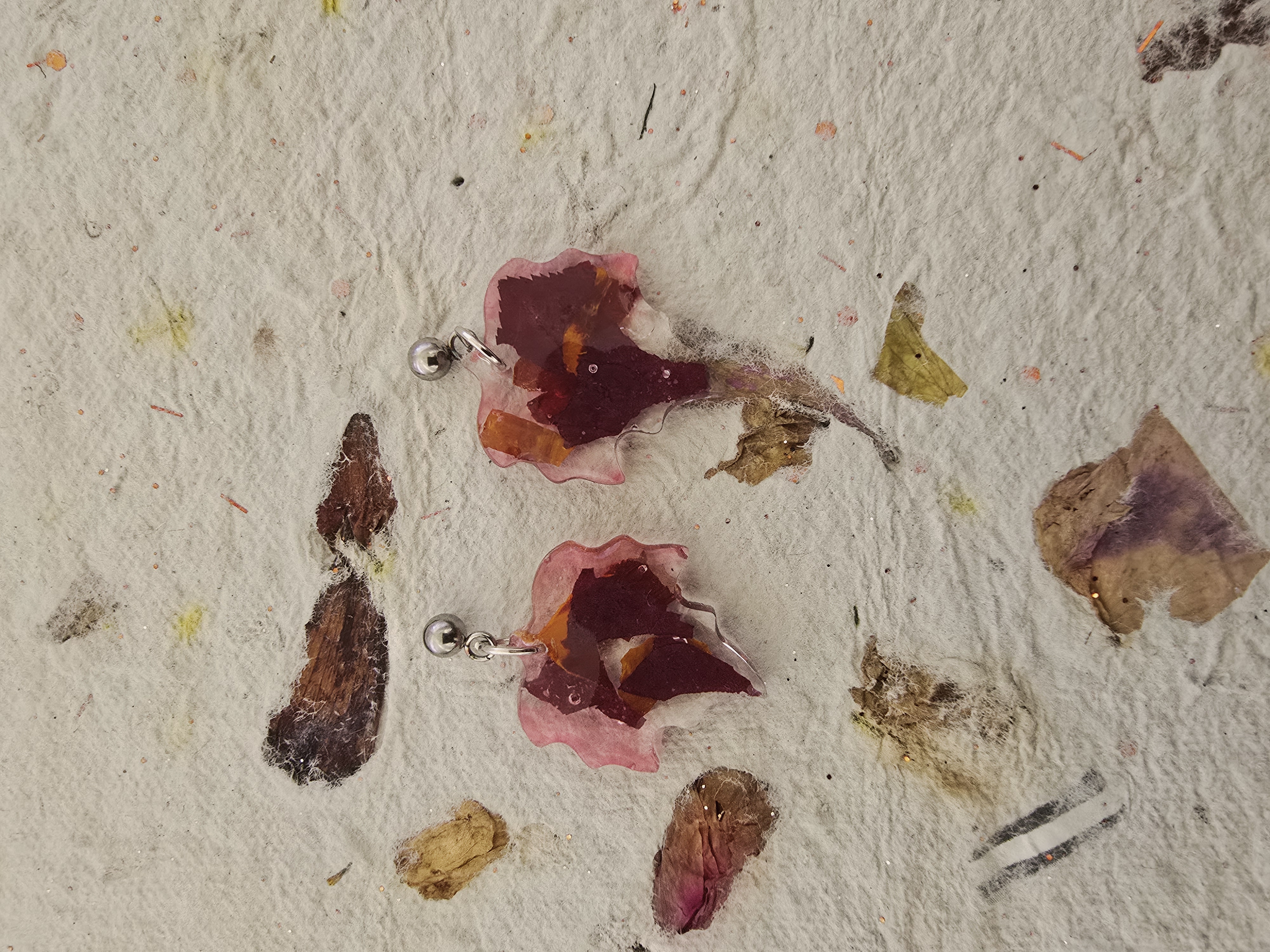 Encased Fall Leaves Earrings