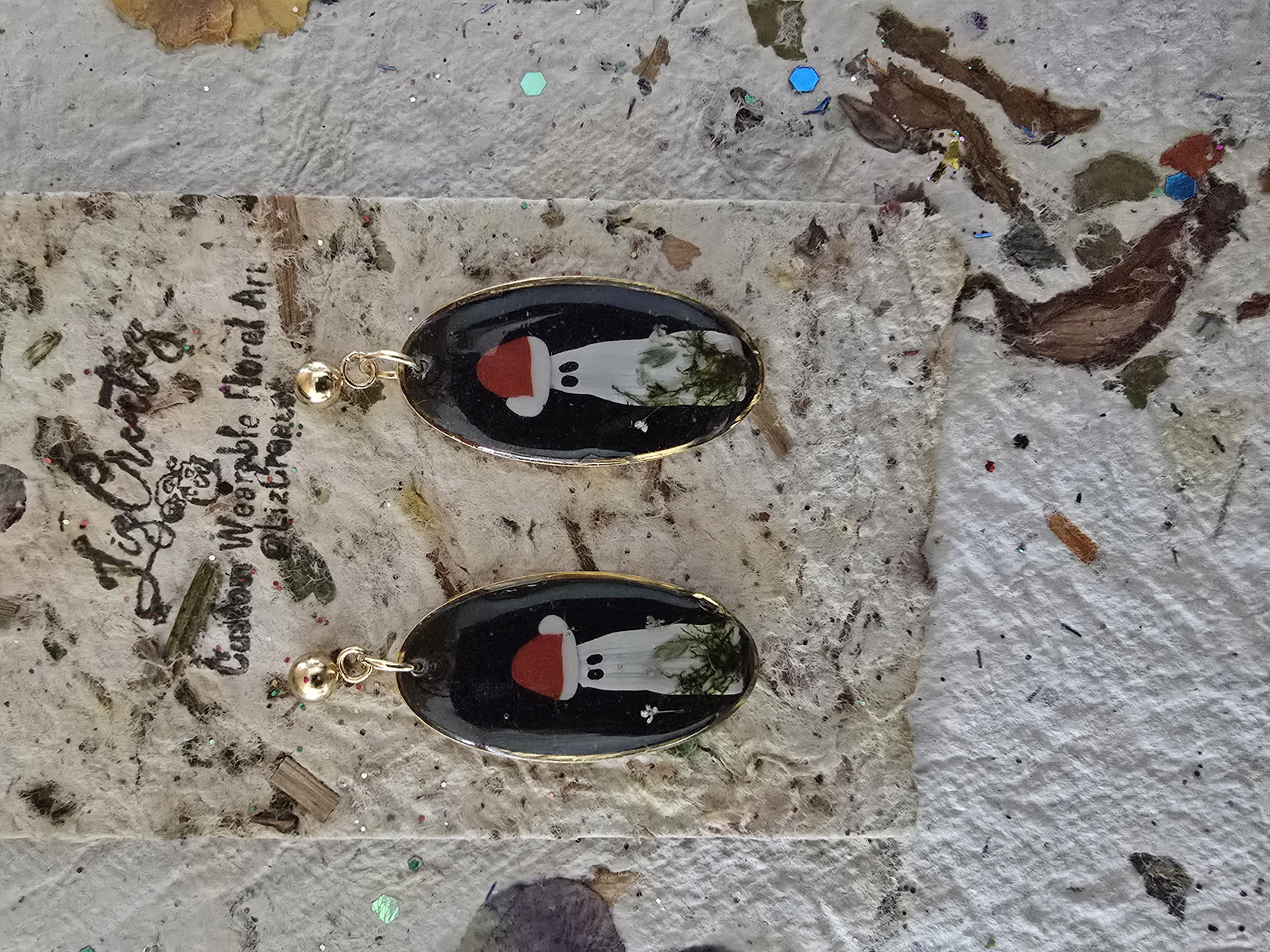 Santa Hat Ghostie Stud Earrings