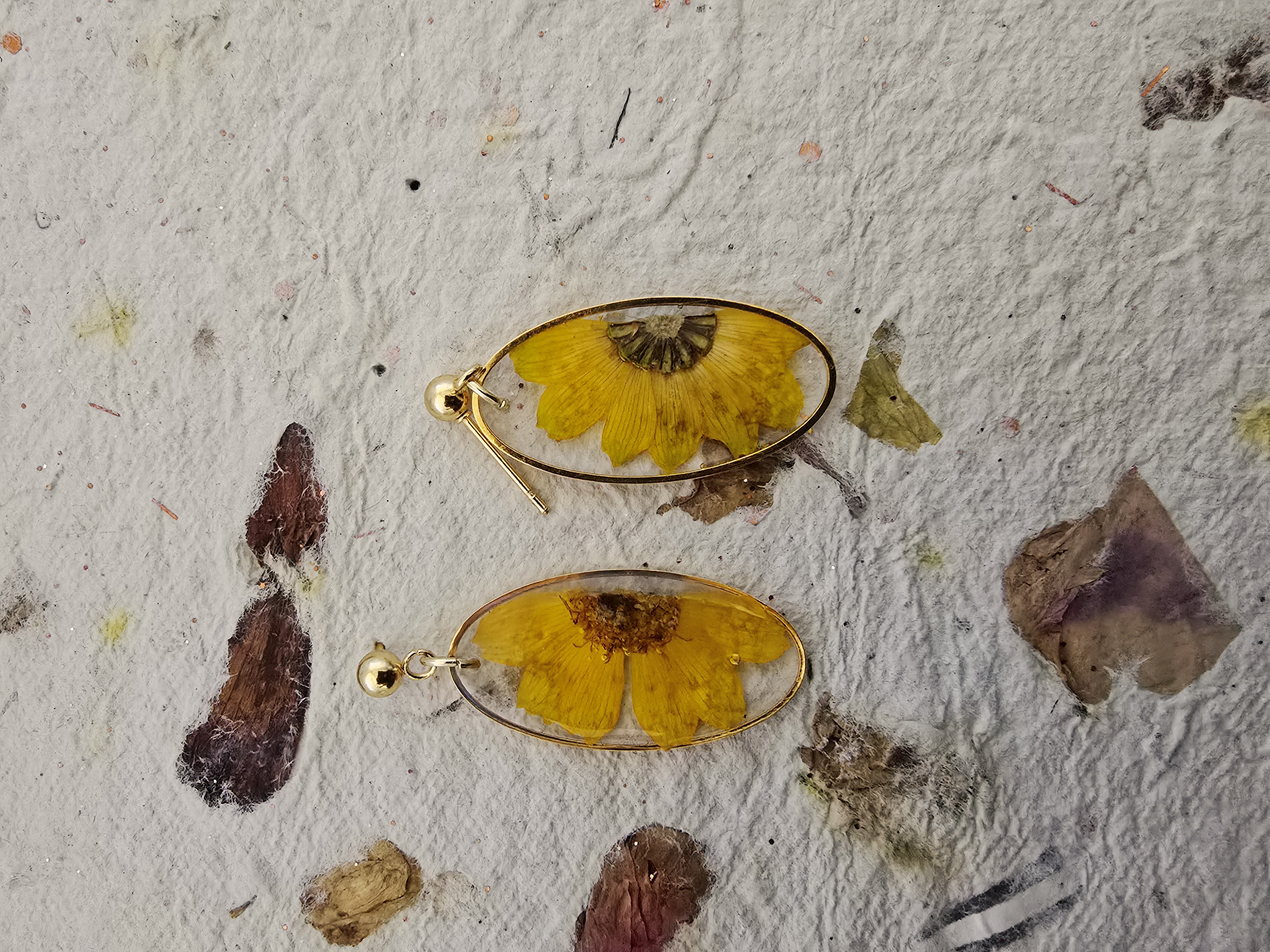  Mini Encased Sunflower Earrings