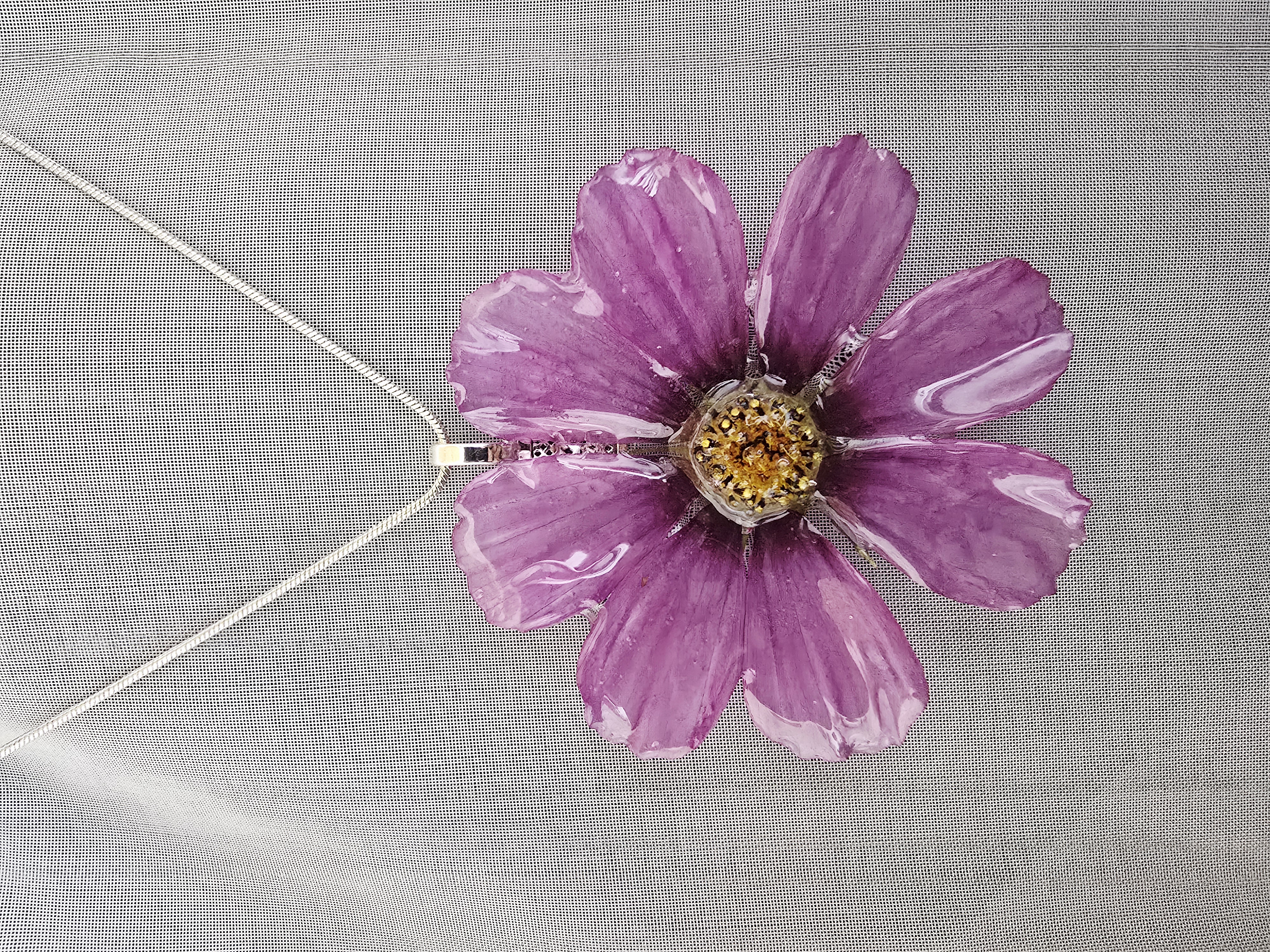 Pink Cosmo Flower Necklace