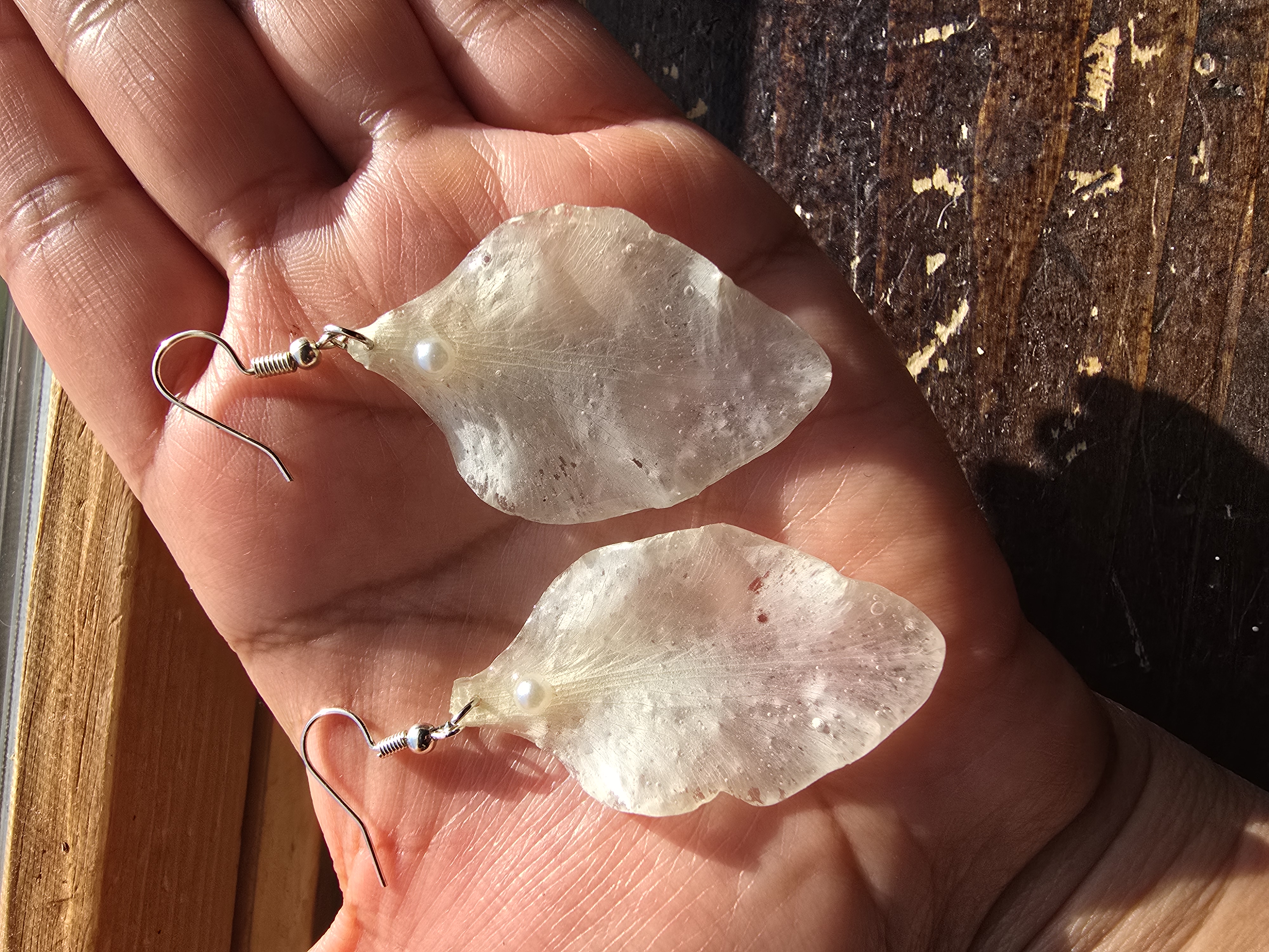 Soft Pink Gladiolus Flower Petal Earring