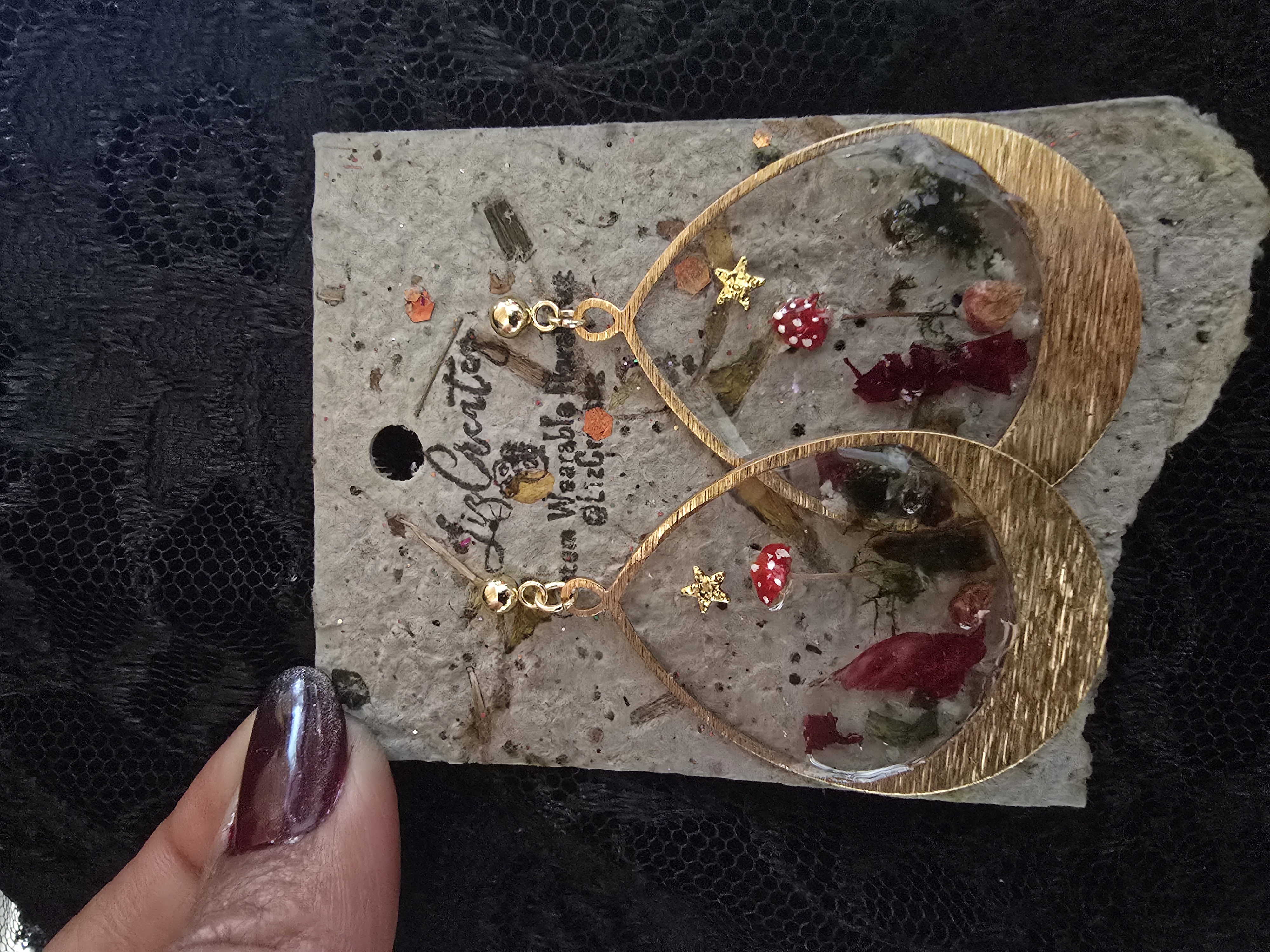 Amanita Muscaria Baby Mushroom Garden Dangle Earrings