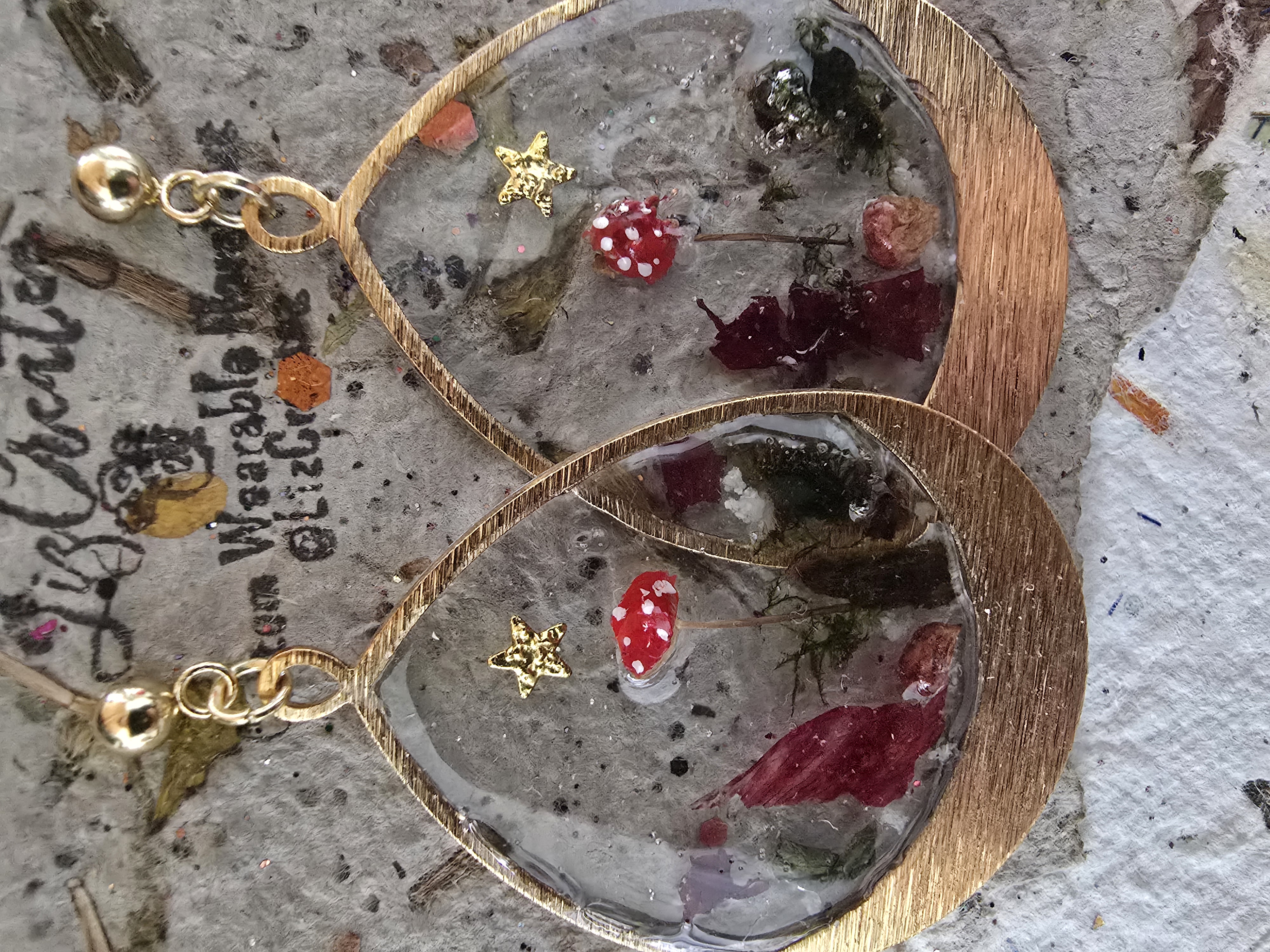 Amanita Muscaria Baby Mushroom Garden Dangle Earrings