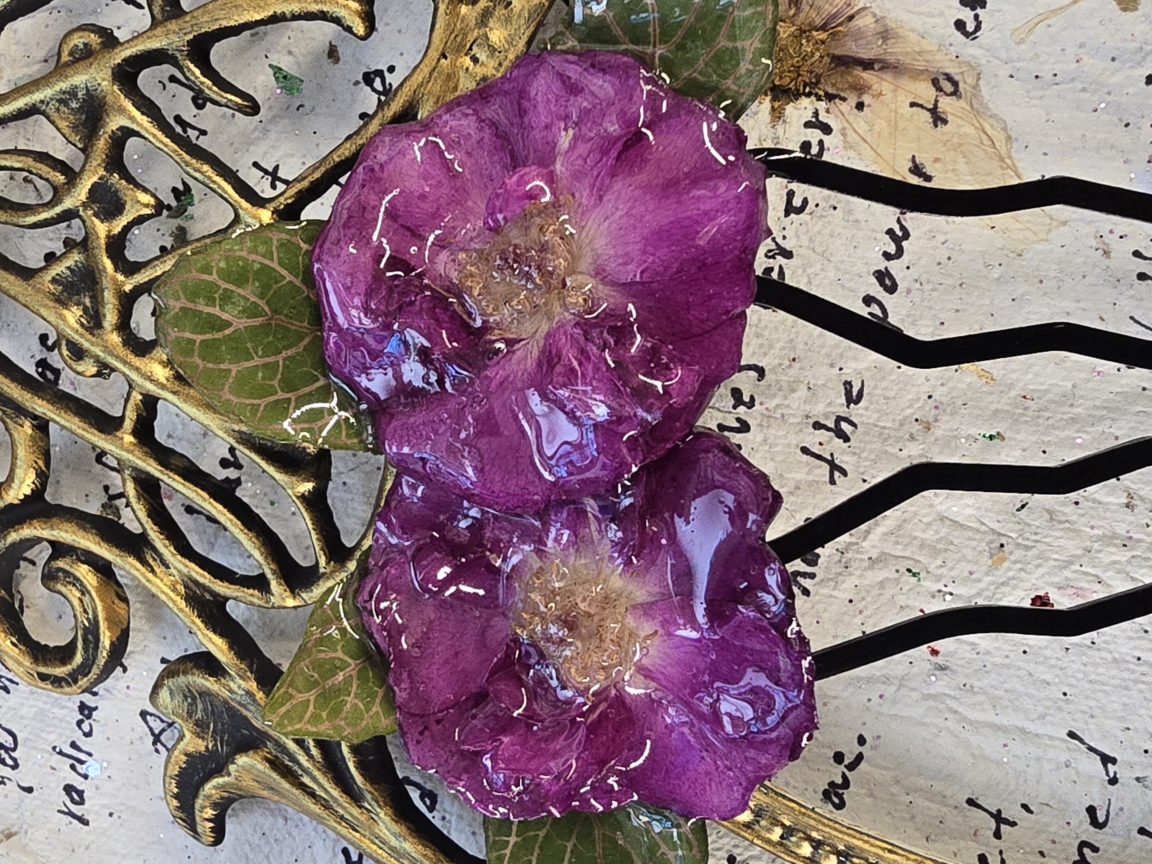 Pink Rose Hair Pin – Real Flowers Preserved