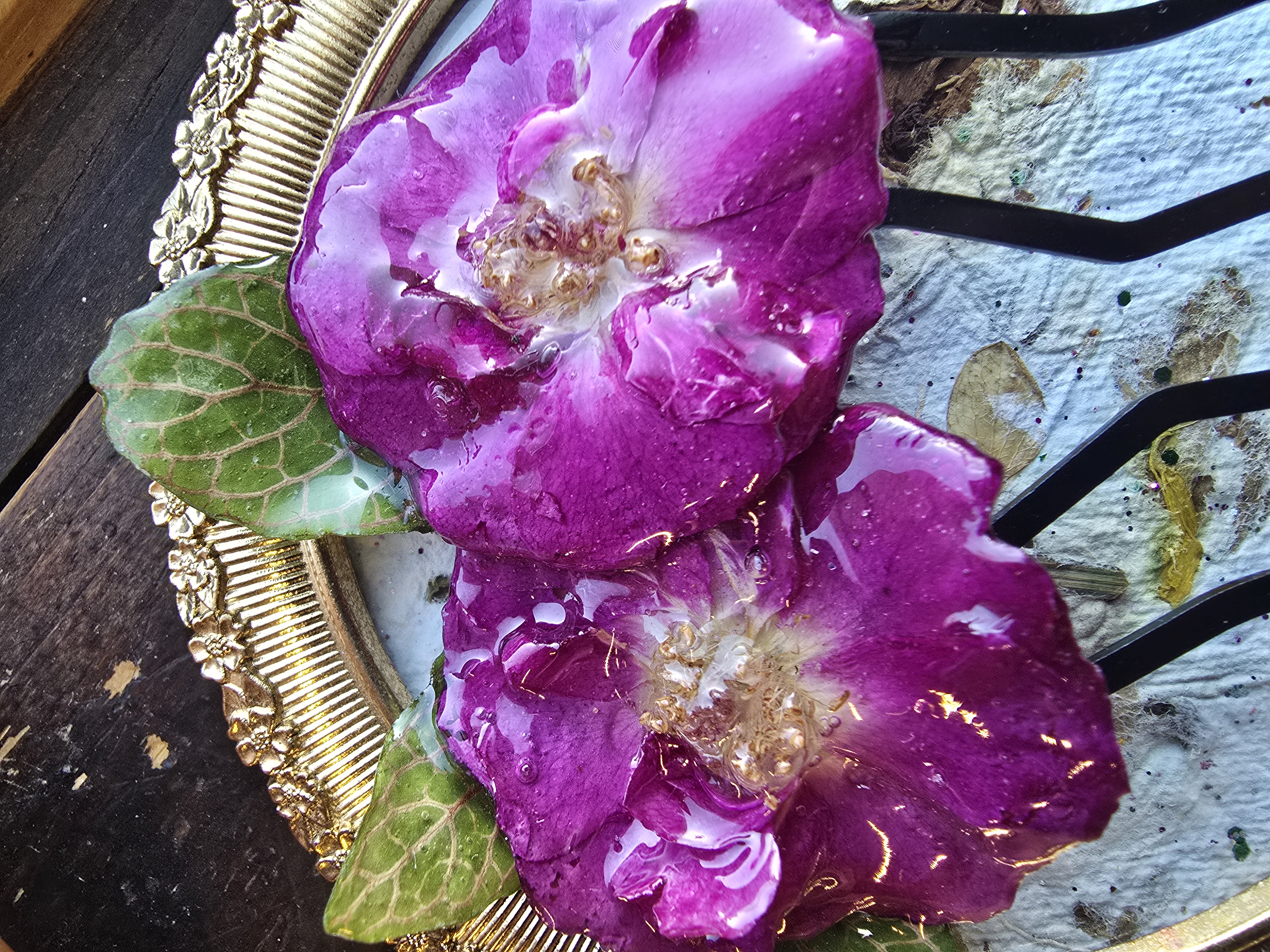 Pink Rose Hair Pin – Real Flowers Preserved