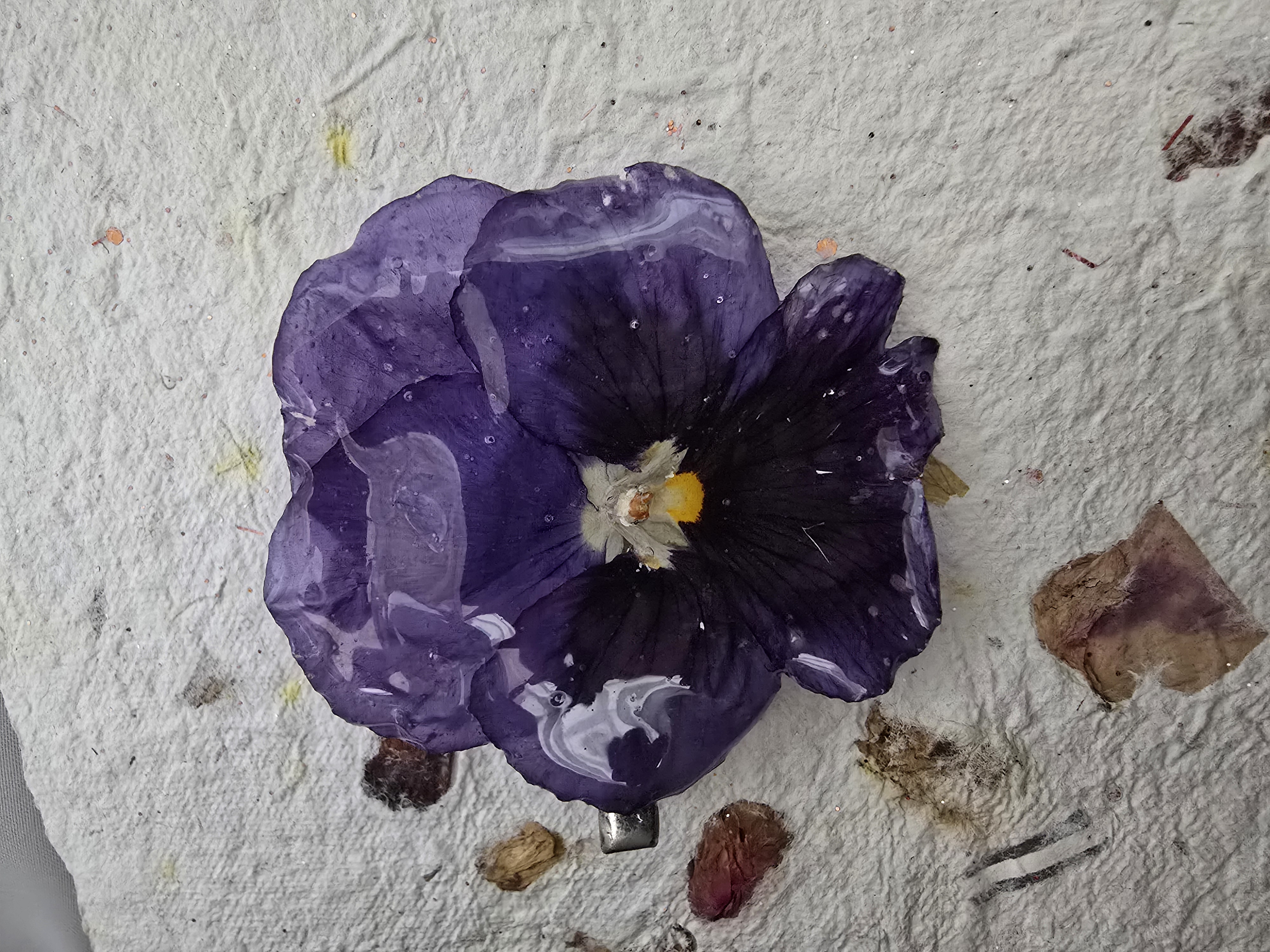 Purple Pansy Hair Clip
