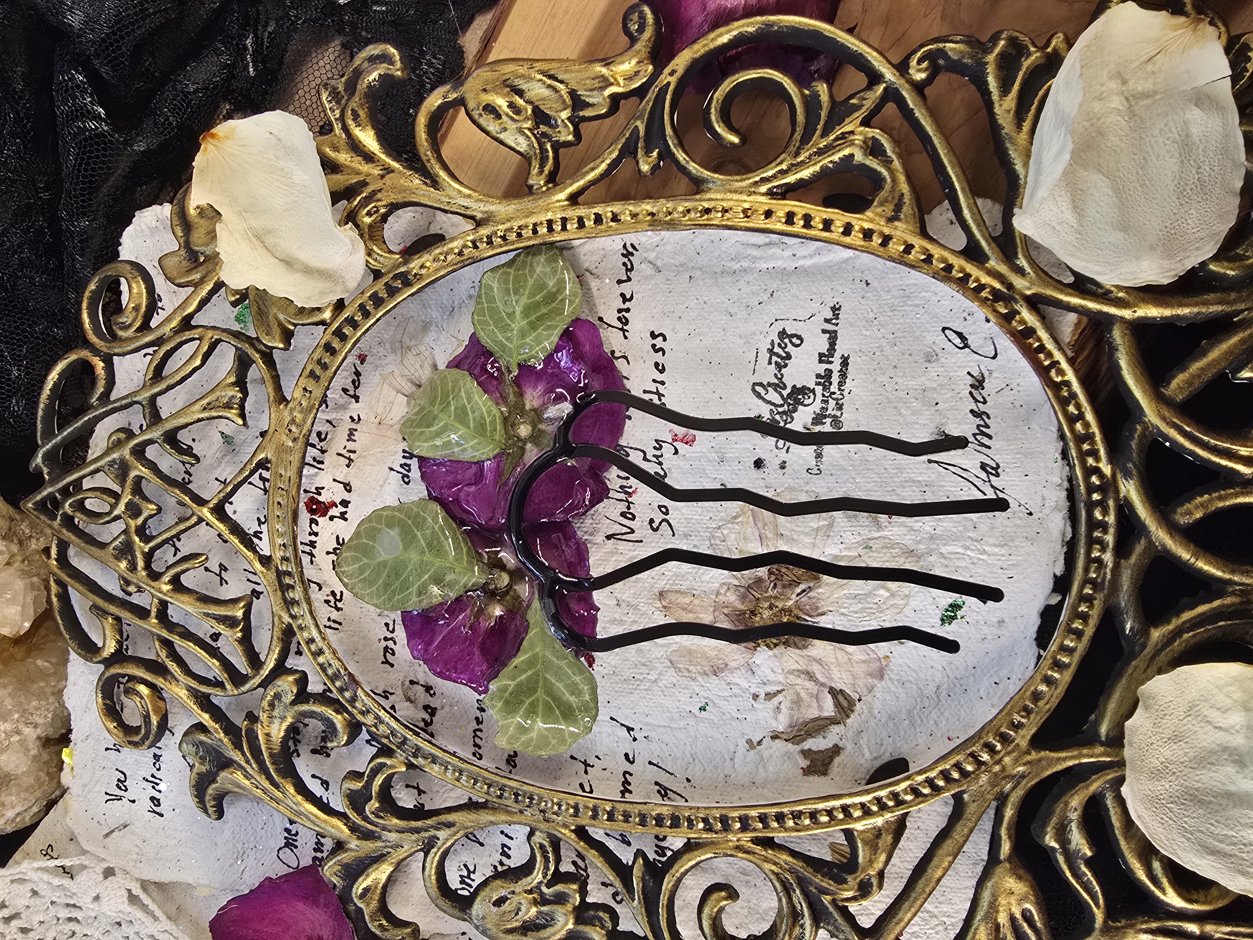 Pink Rose Hair Pin – Real Flowers Preserved