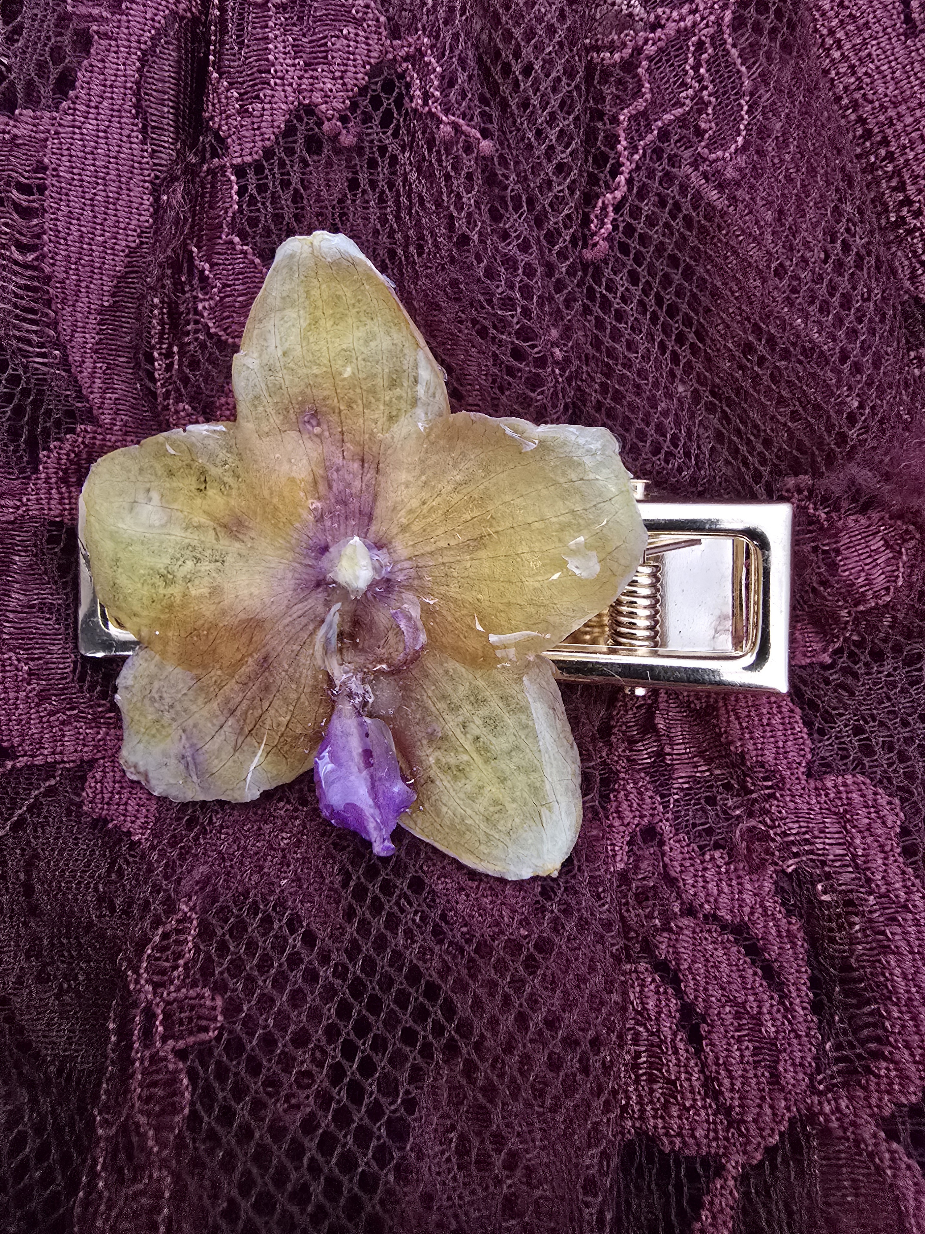 Yellow Orchid Hair Clip
