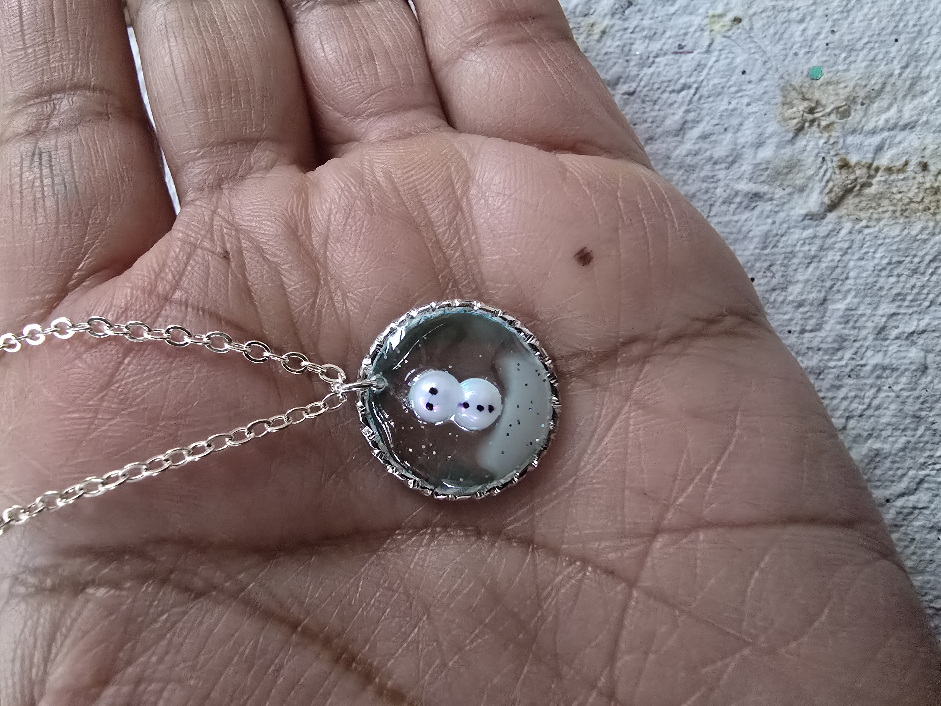Miniature Snowman Necklace