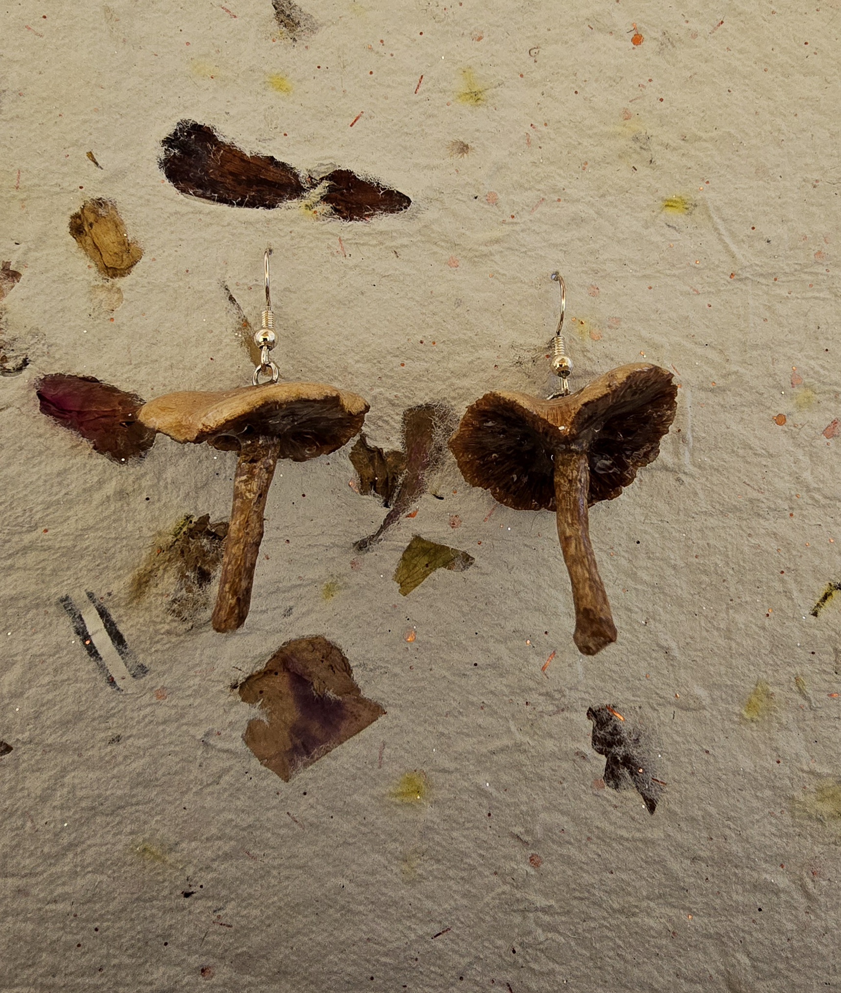 Yard-Grown Mushroom Earrings
