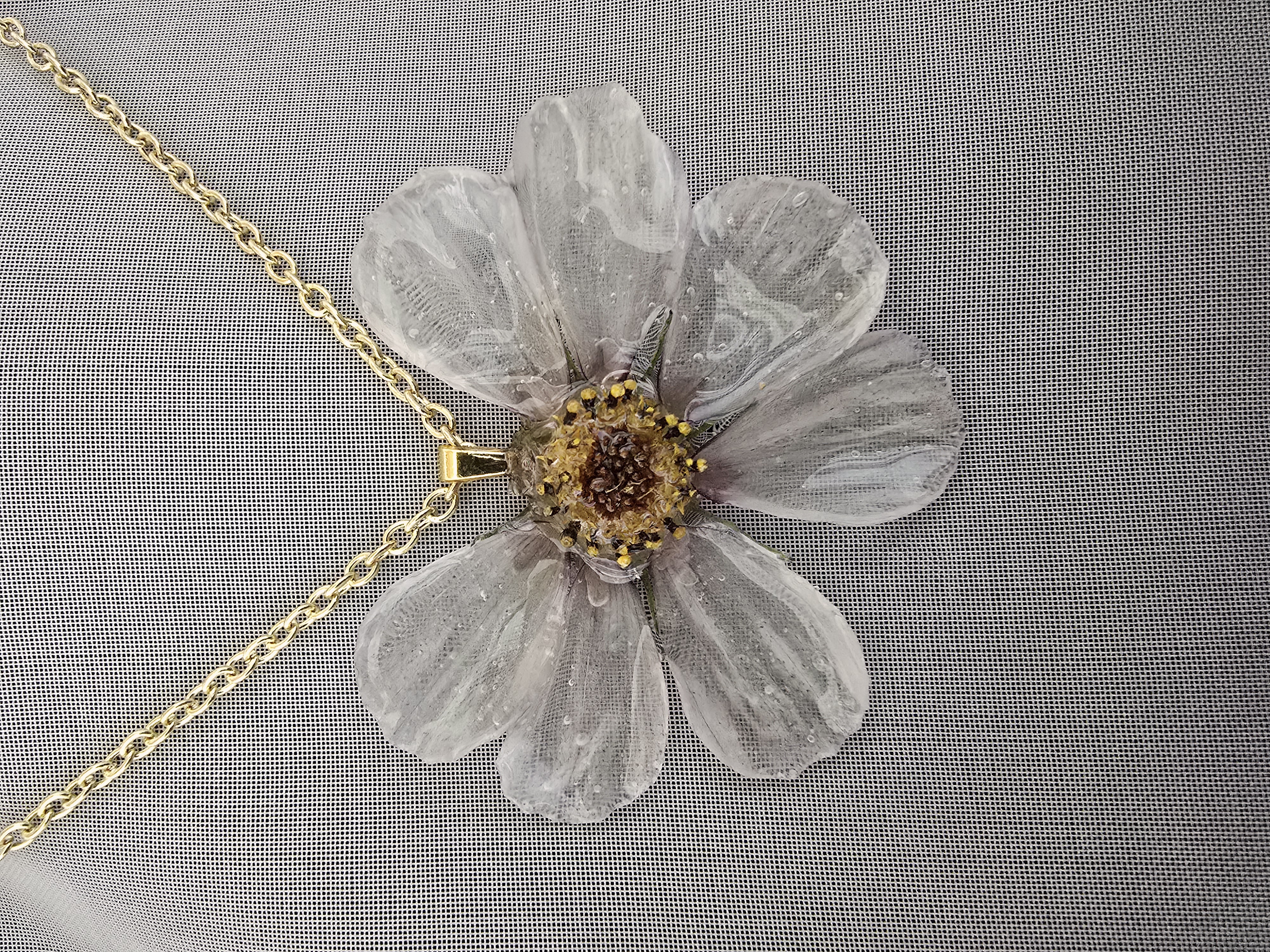 White Cosmo Flower Necklace