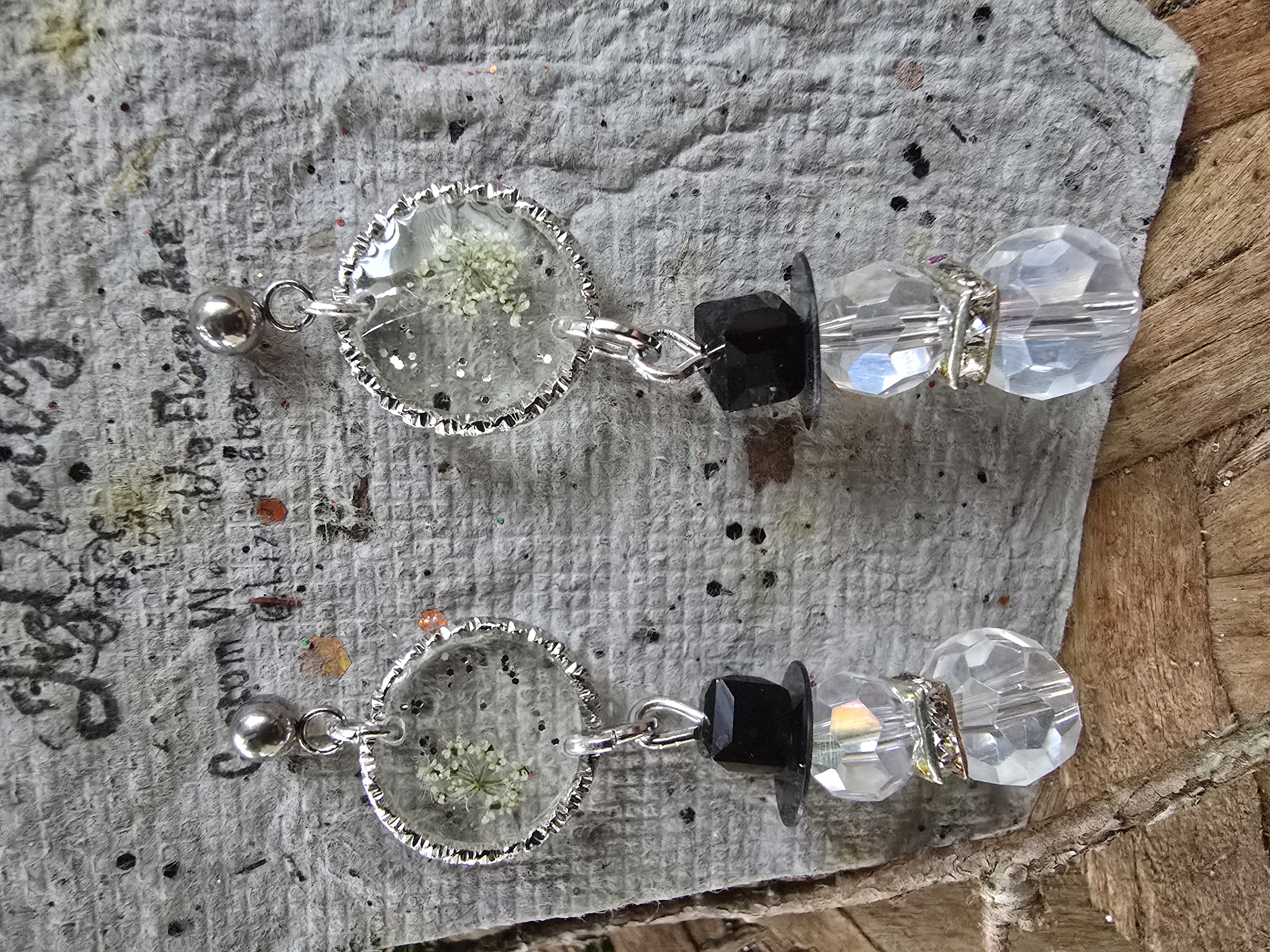 Queen Anne’s Lace Snowman Stud Earrings