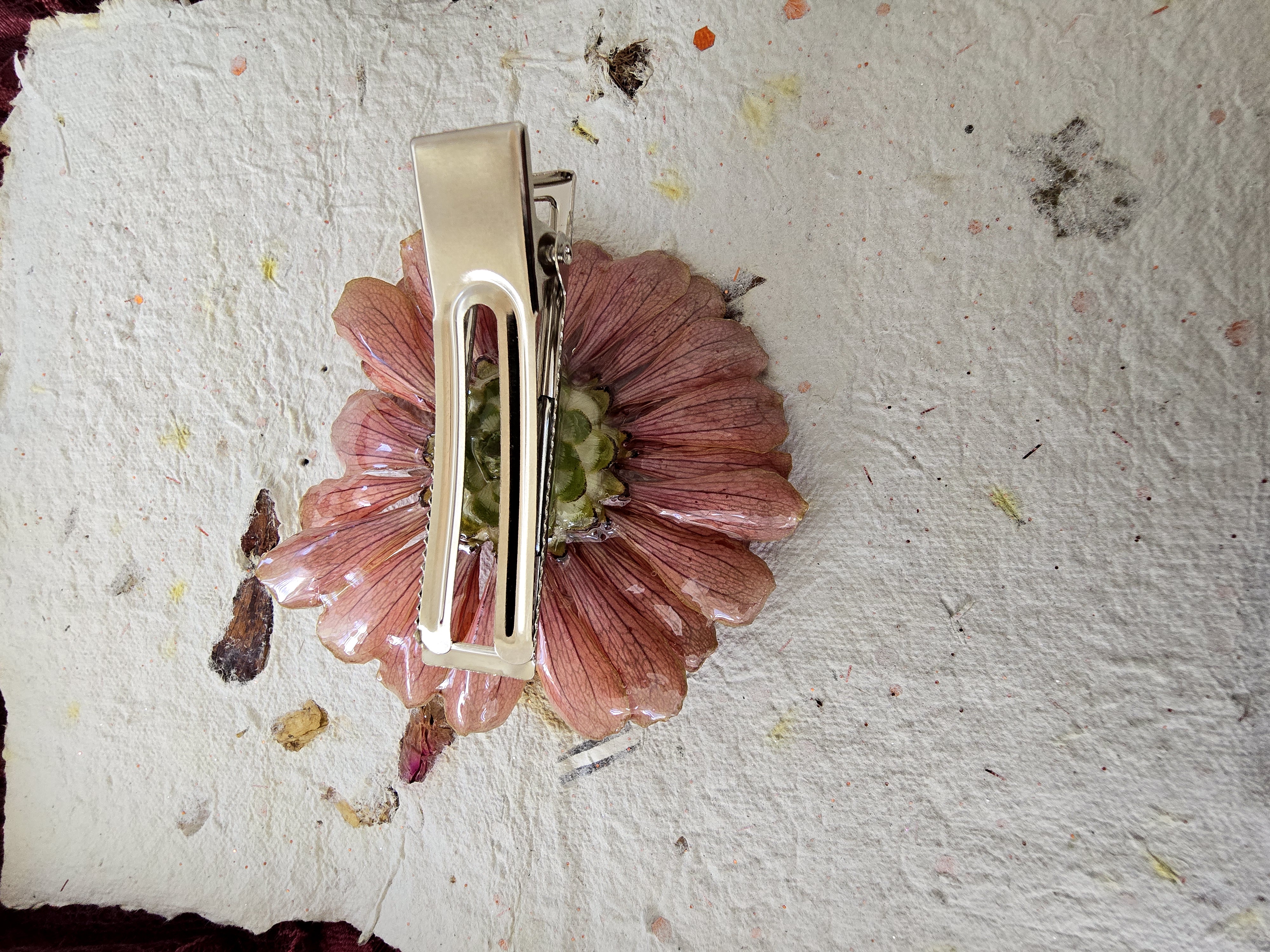 Zinnia Flower Hair Clip
