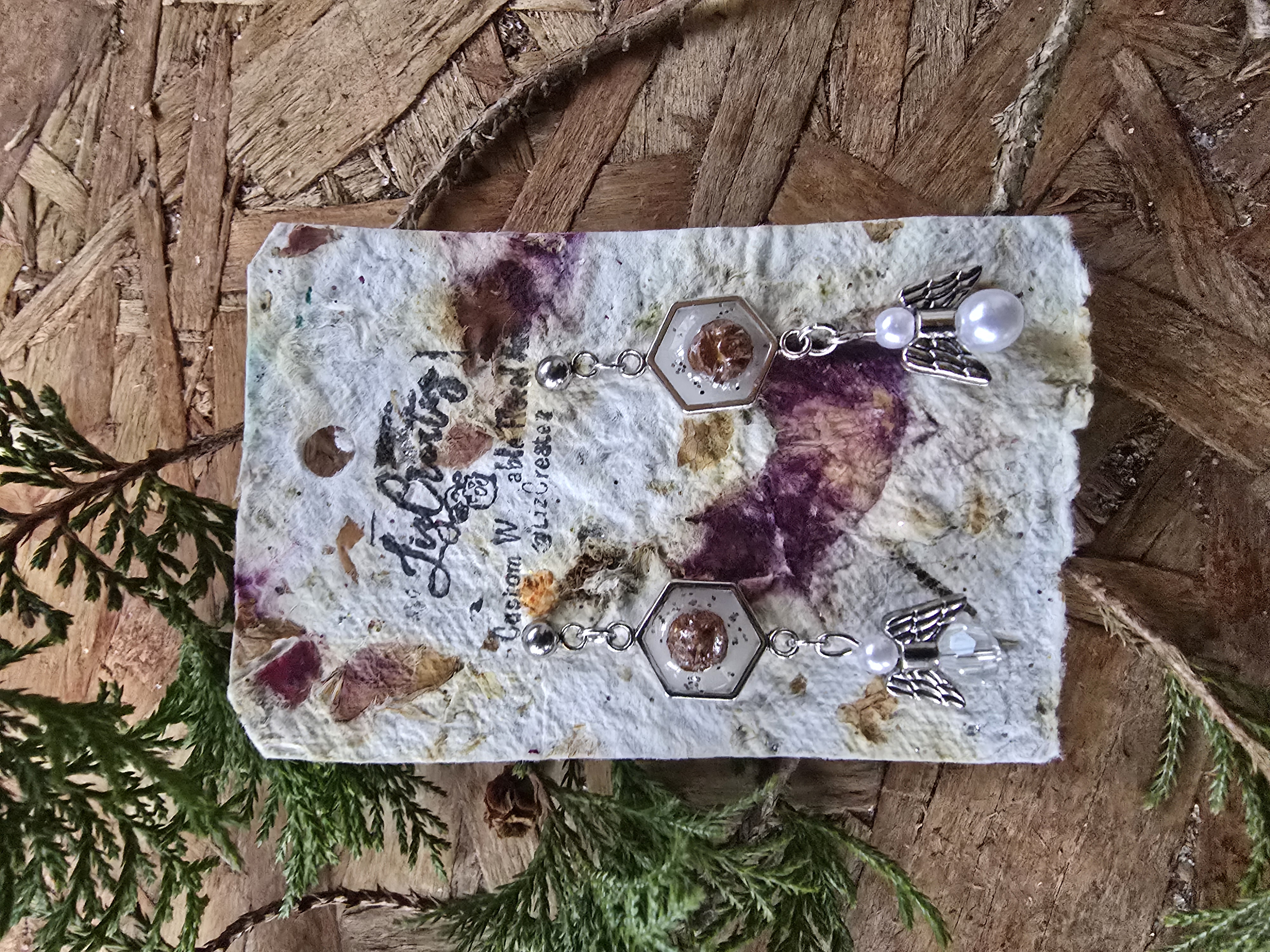 Mini Pinecone & Magical Little Angel Stud Earrings