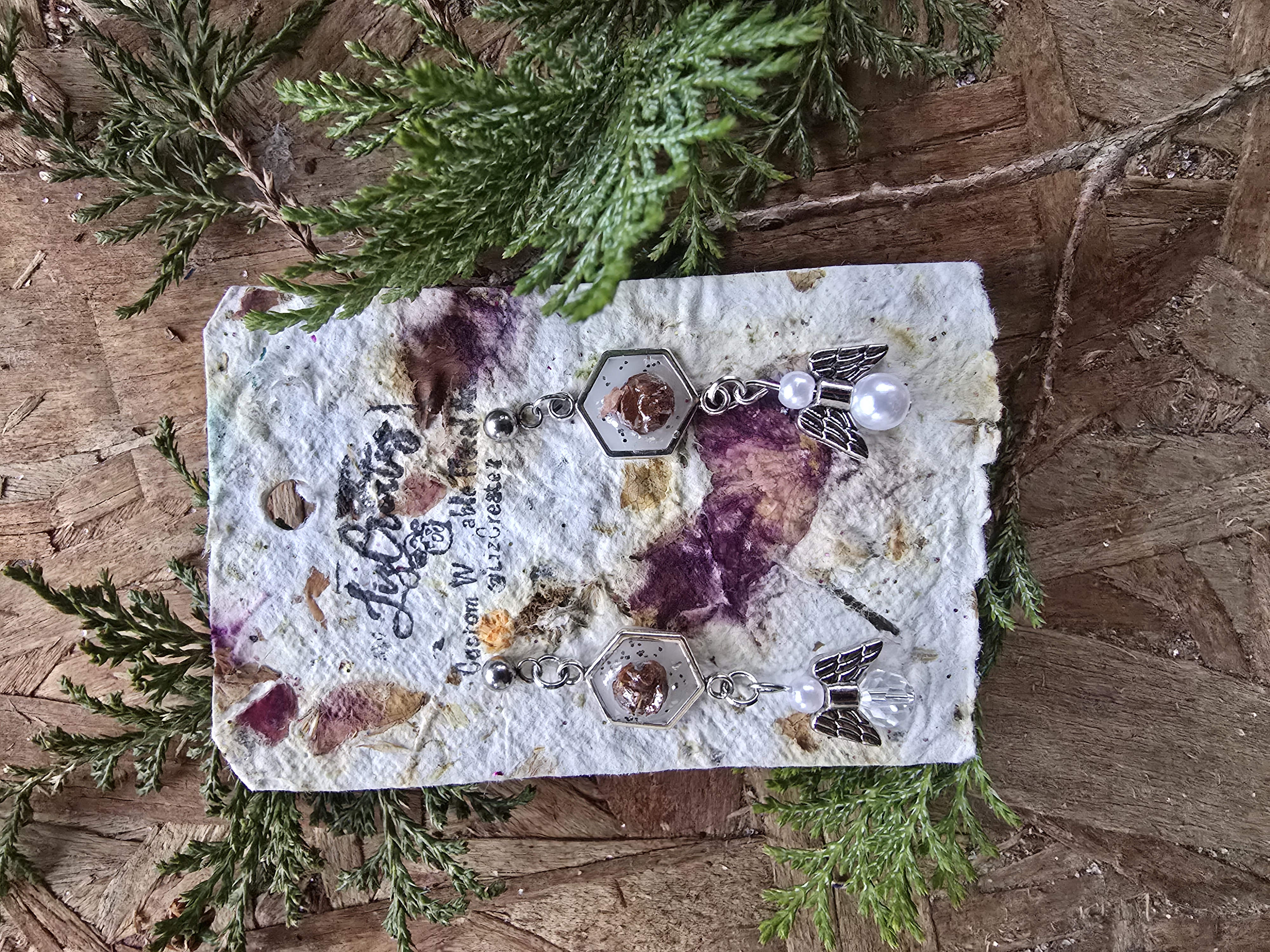 Mini Pinecone & Magical Little Angel Stud Earrings