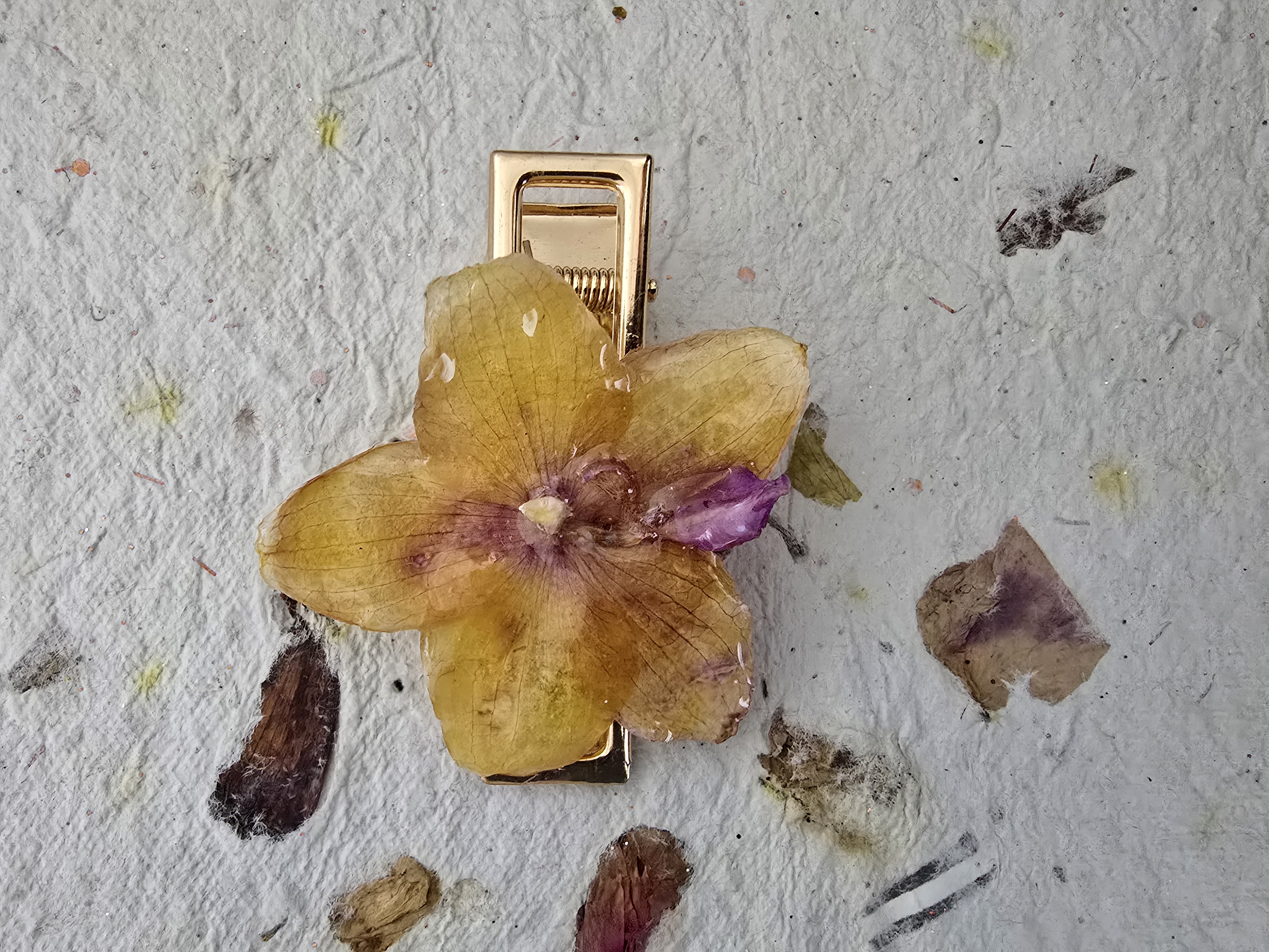 Yellow Orchid Hair Clip