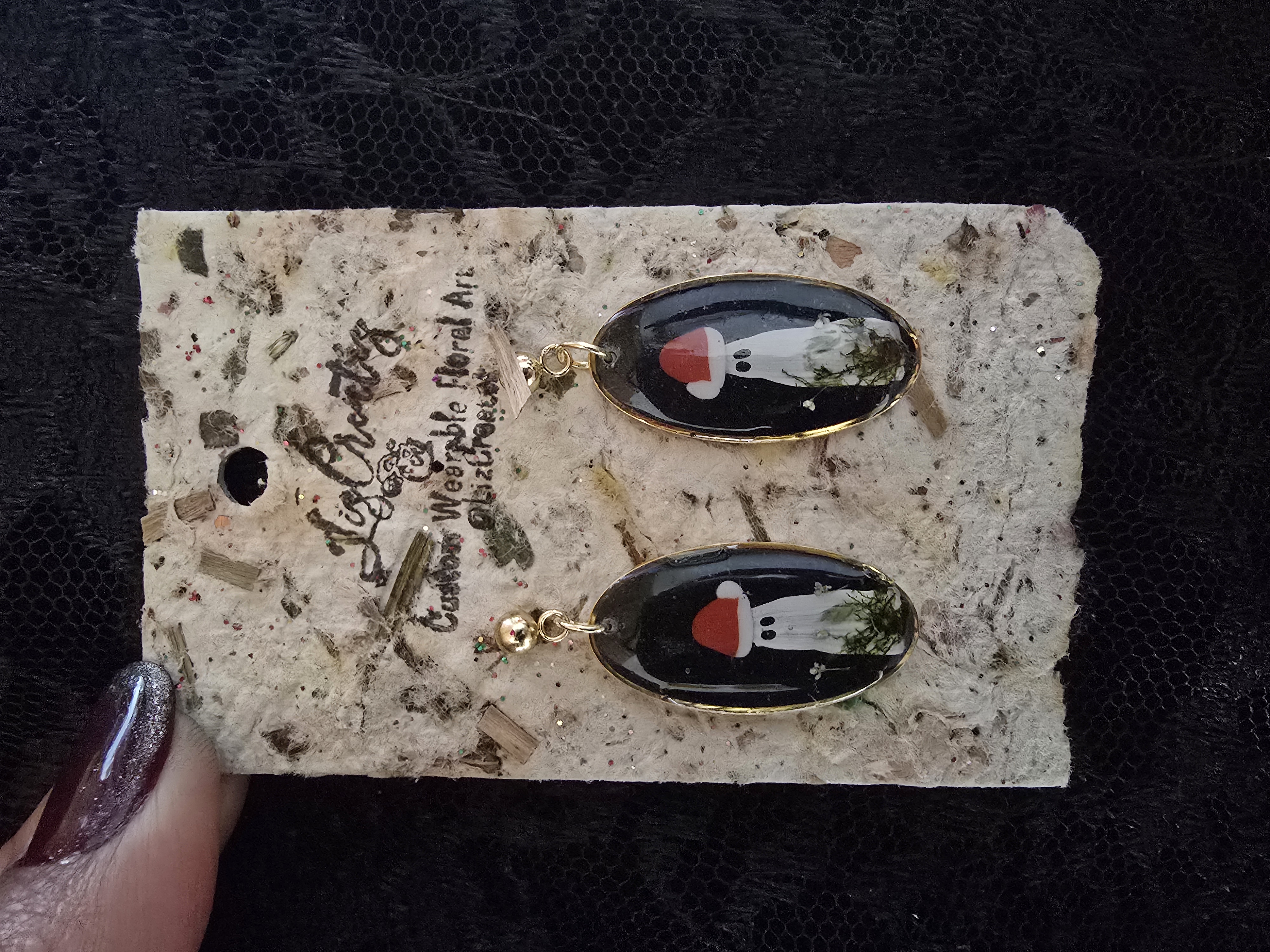 Santa Hat Ghostie Stud Earrings