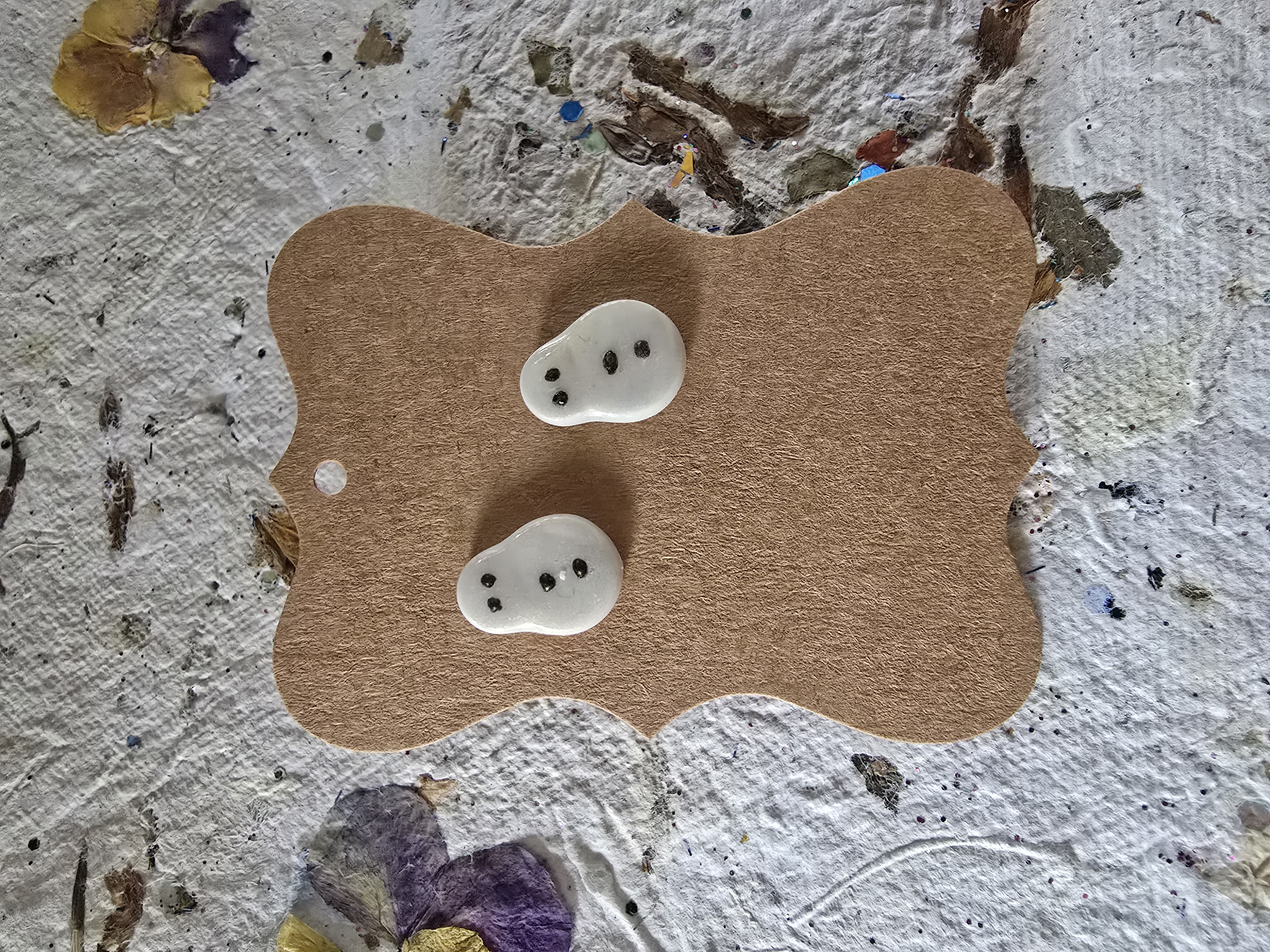 Handmade Polymer Clay Snowman Stud Earrings