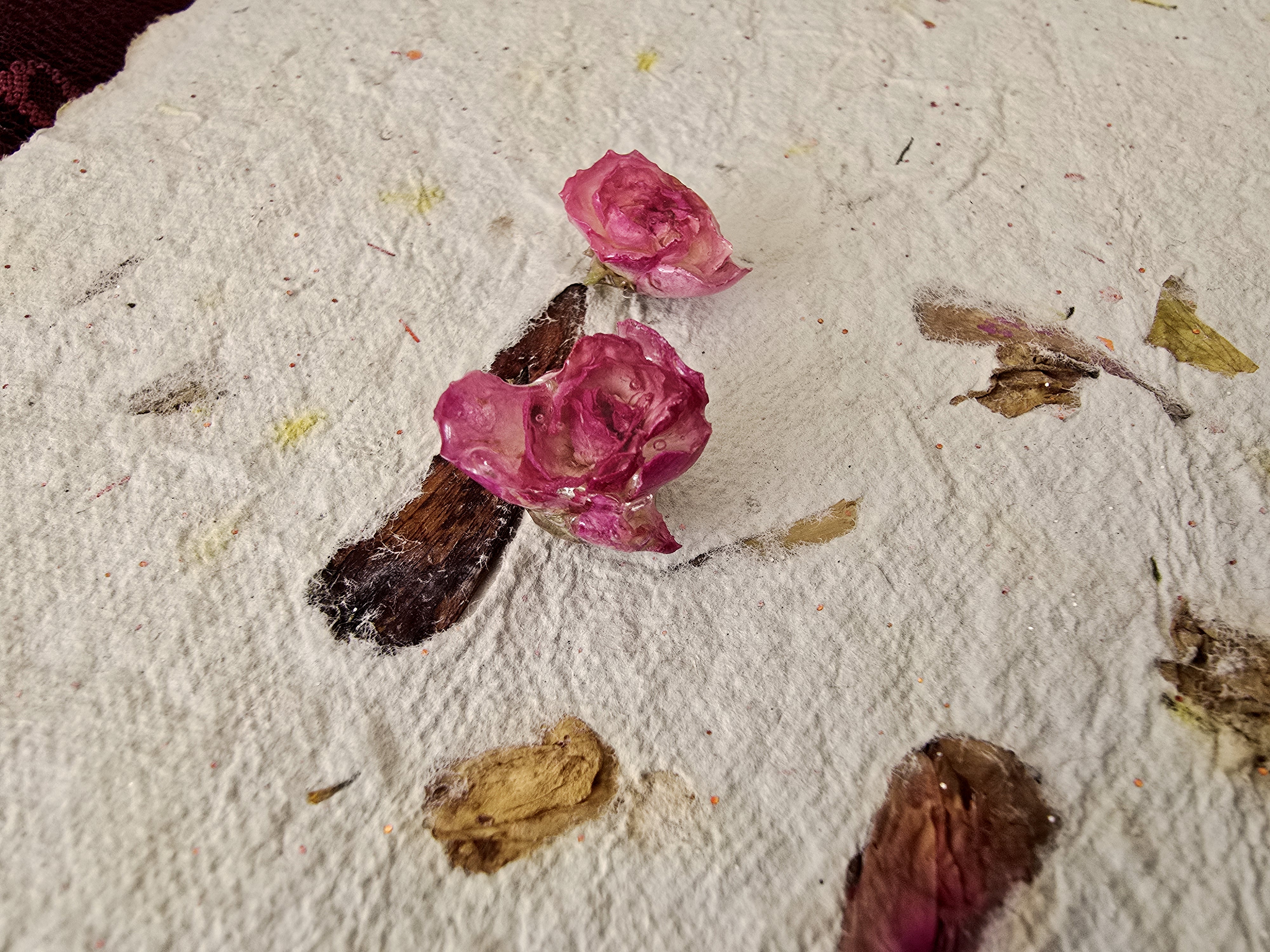 Mini Pink Rose Studs