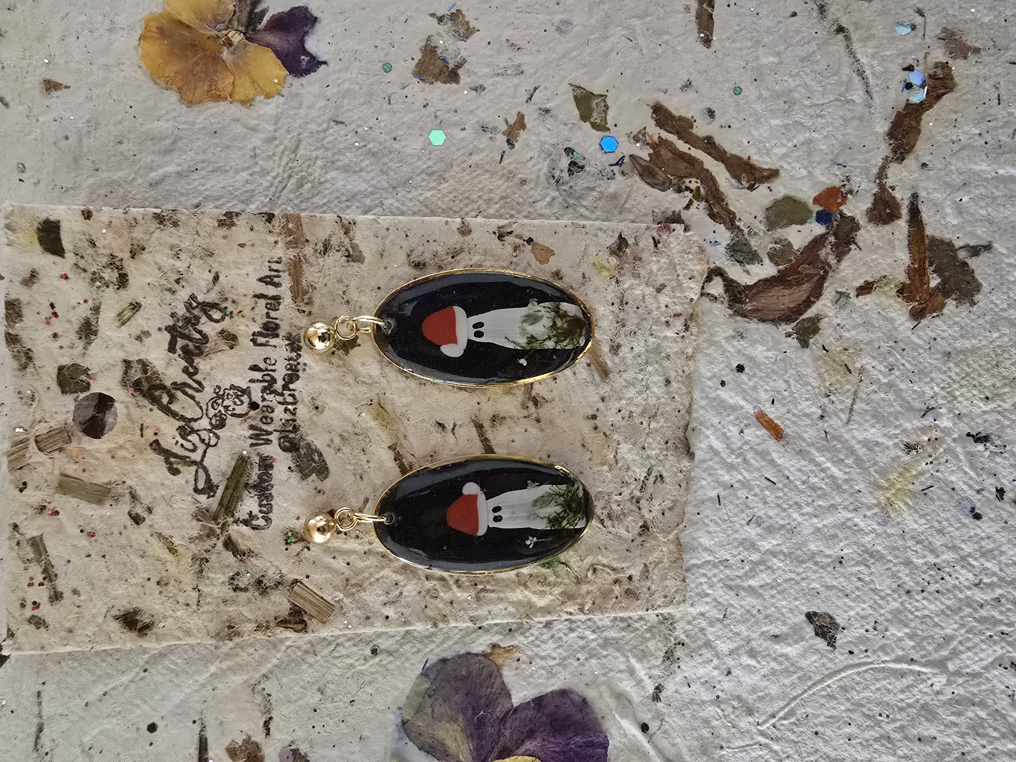 Santa Hat Ghostie Stud Earrings