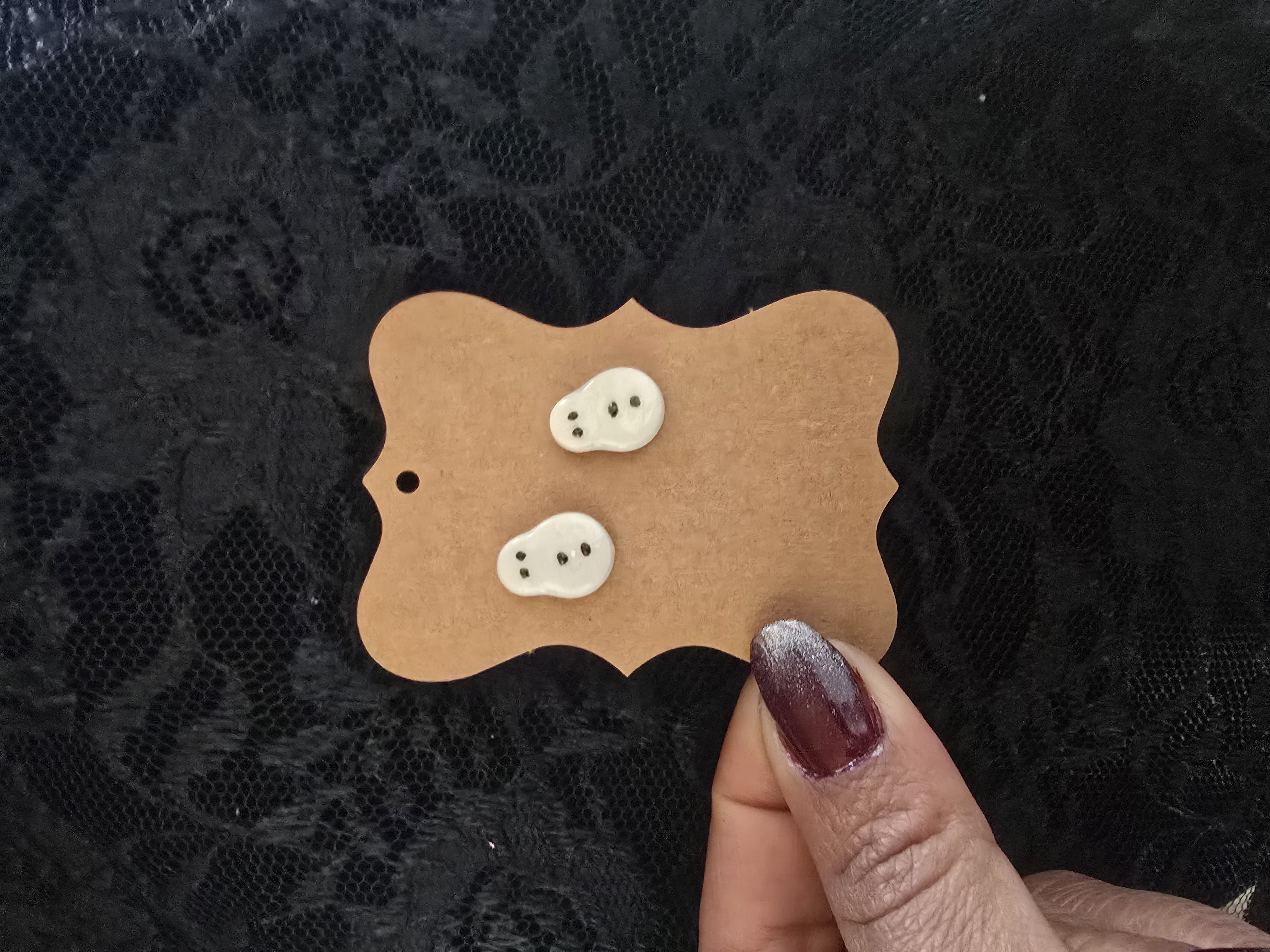 Handmade Polymer Clay Snowman Stud Earrings