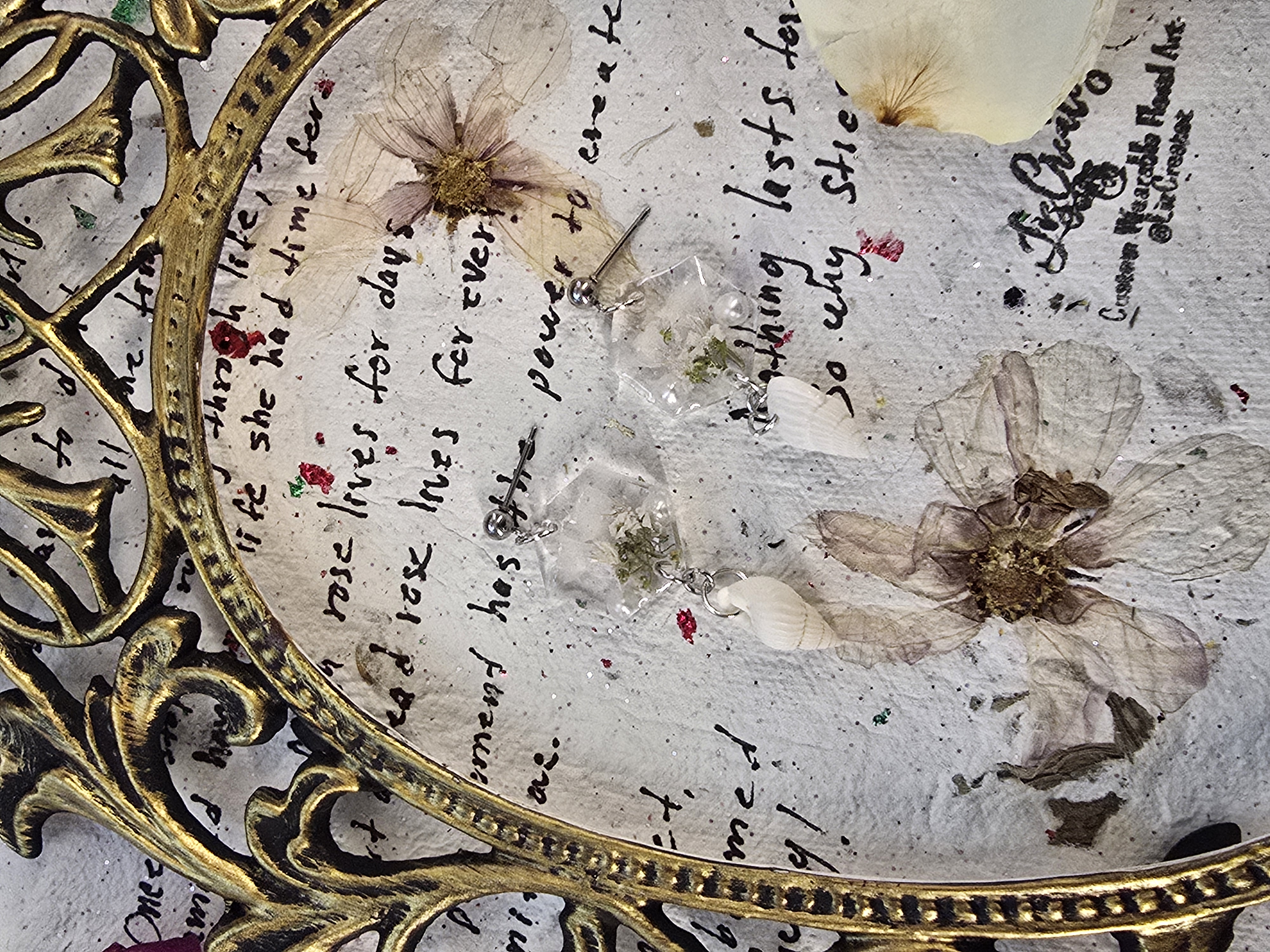 Mixed White Mini Flower Earrings