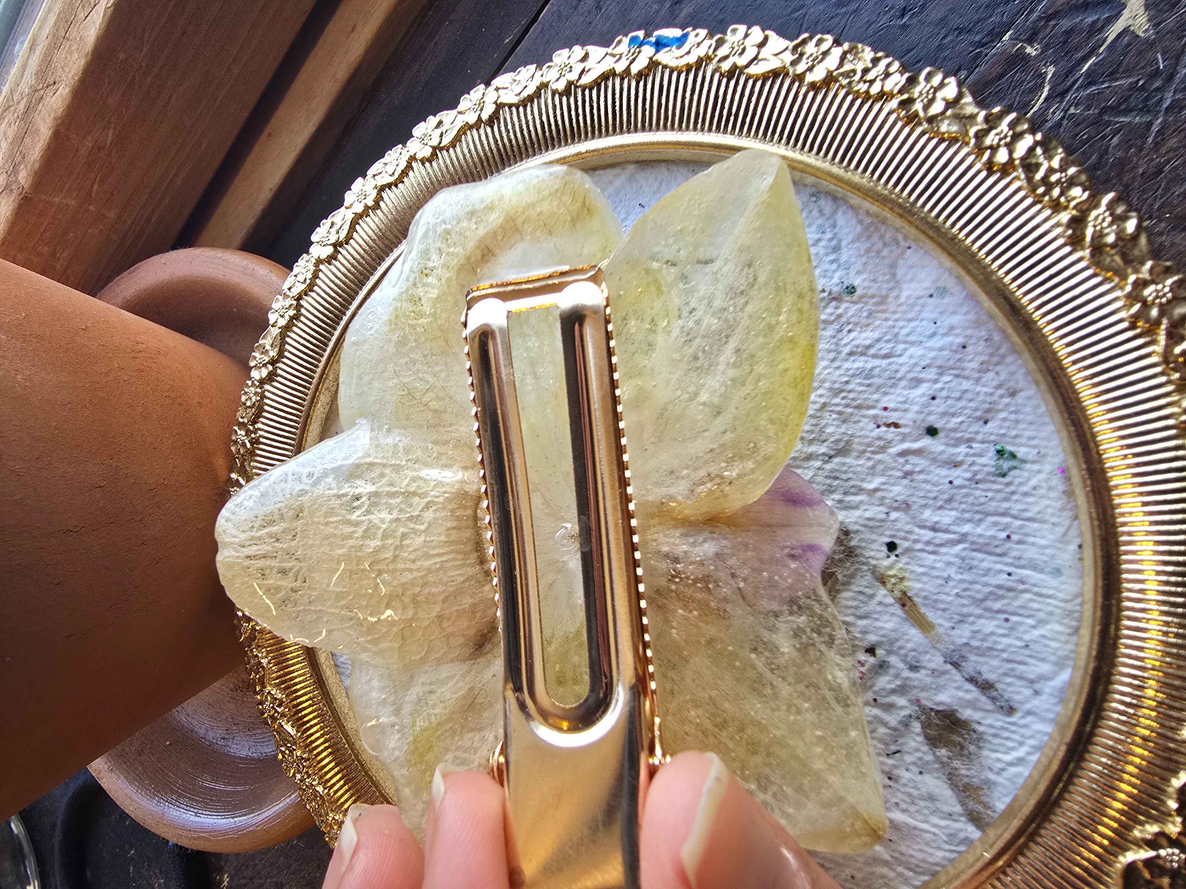 Soft Yellow Orchid Barrette