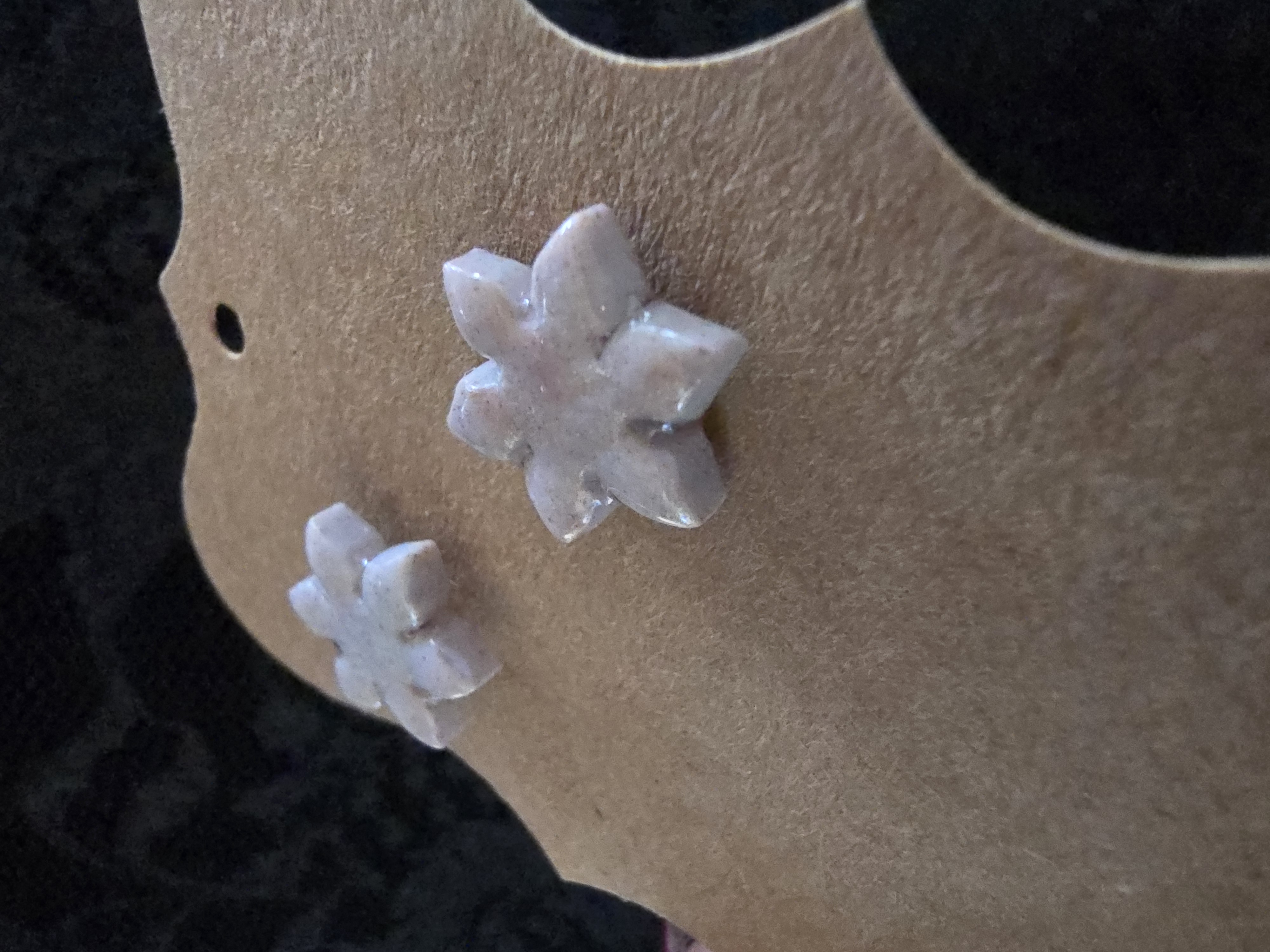 Handmade Polymer Clay Snowflake Stud Earrings