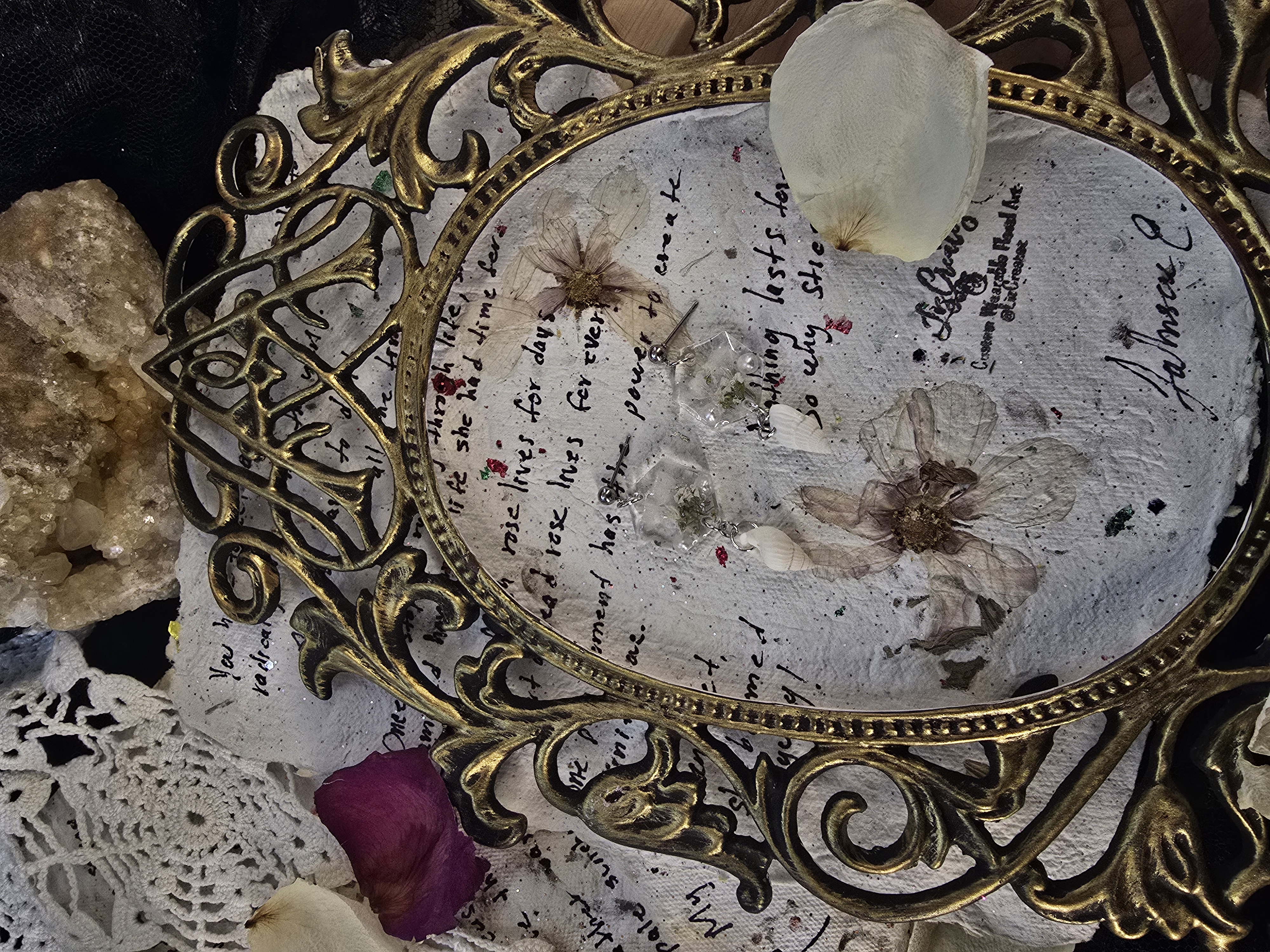 Mixed White Mini Flower Earrings