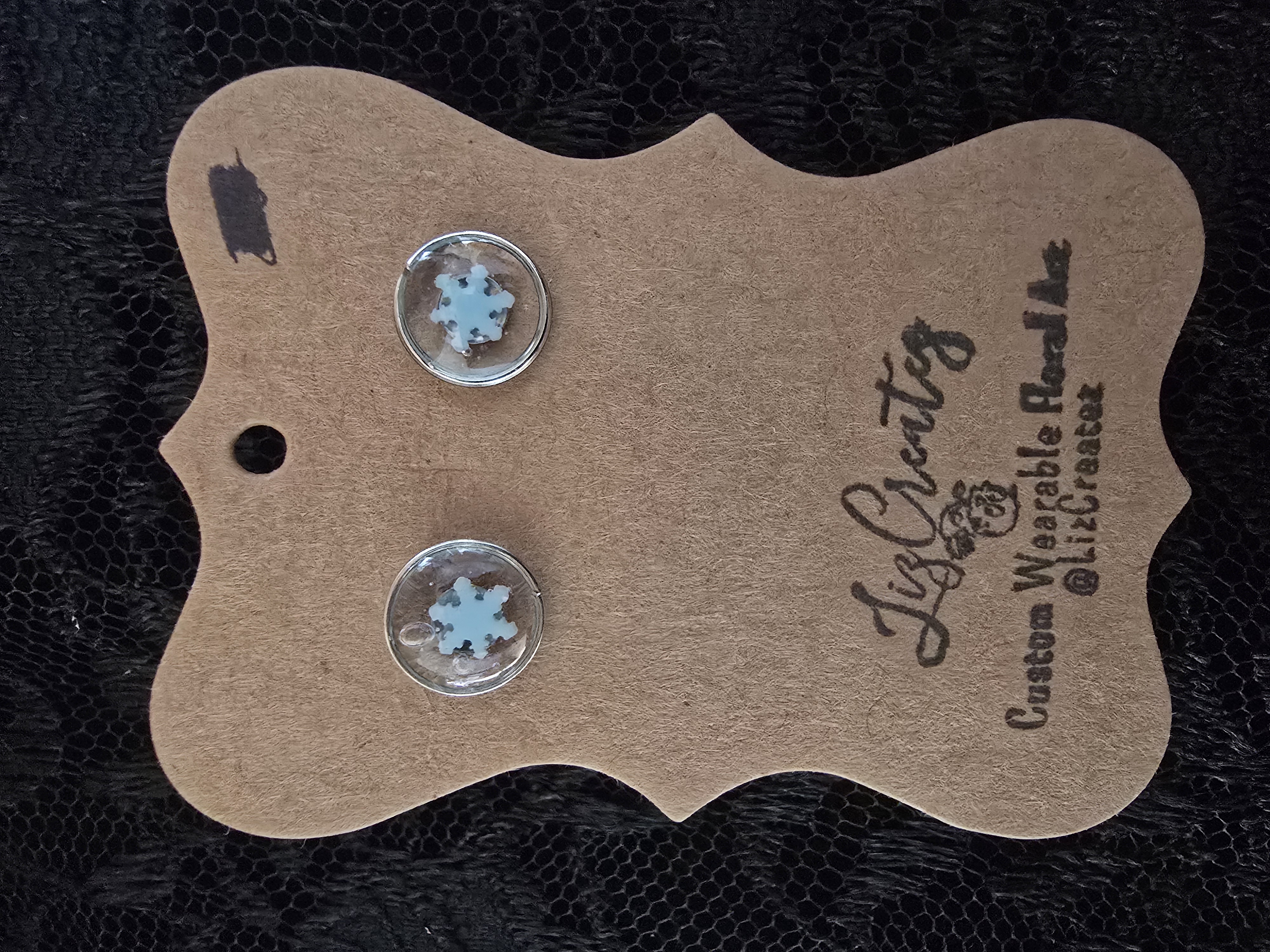 Snowflake Stud Earrings — Hypoallergenic, Resin Coated