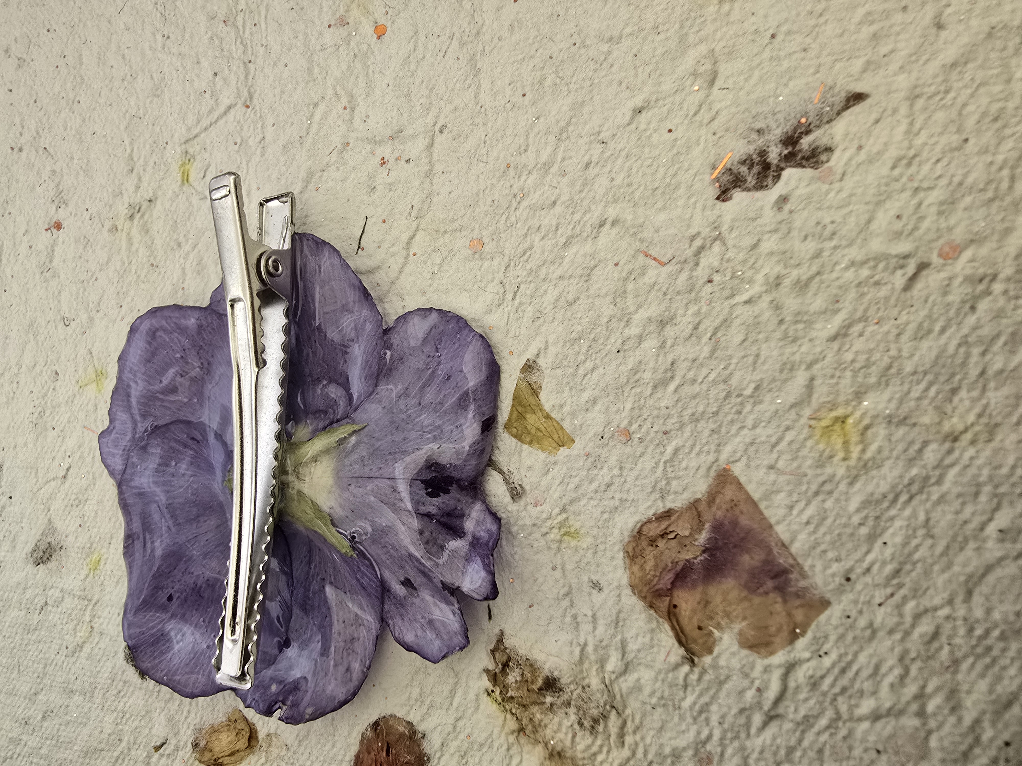 Purple Pansy Hair Clip