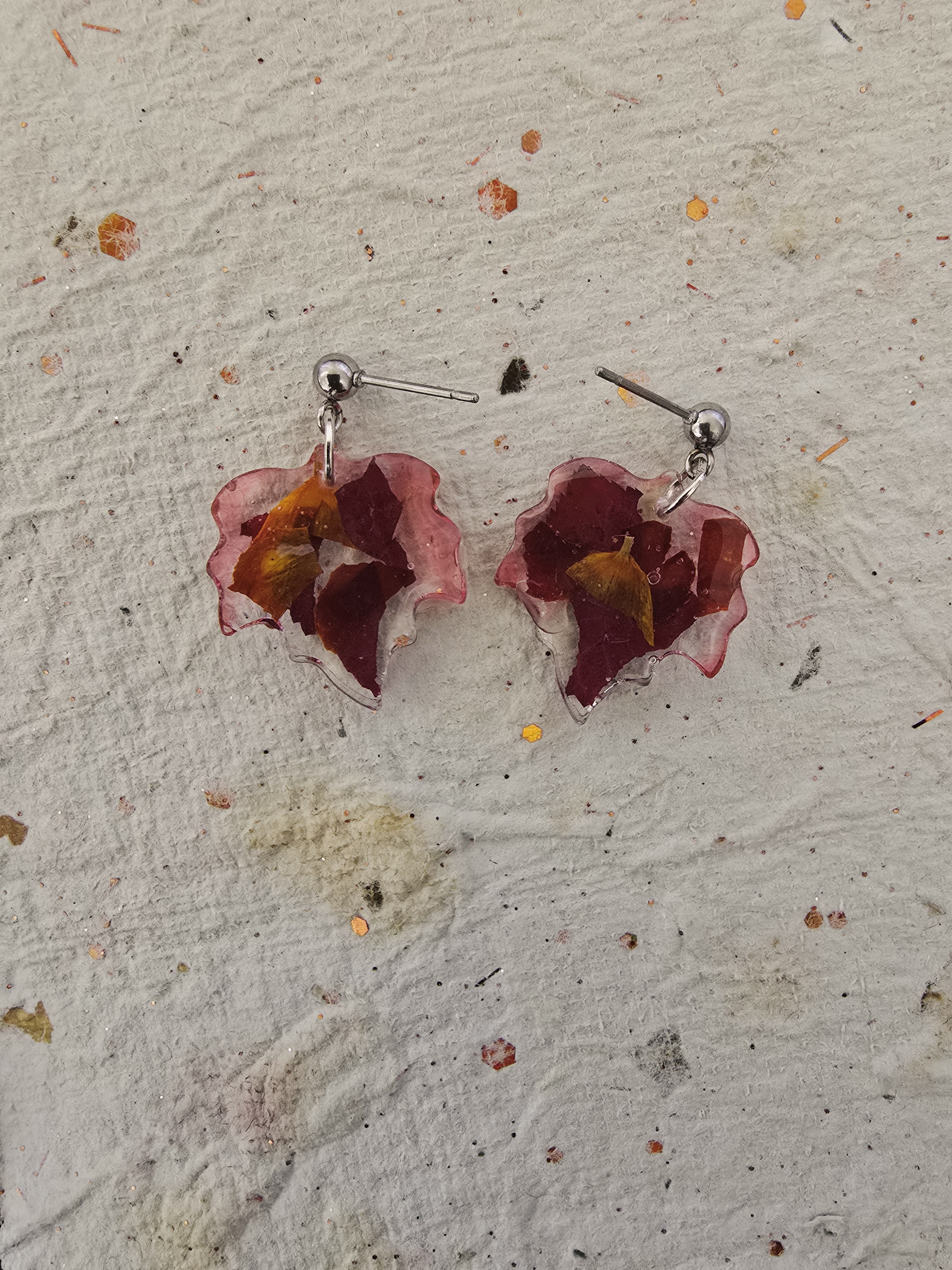 Encased Fall Leaves Earrings