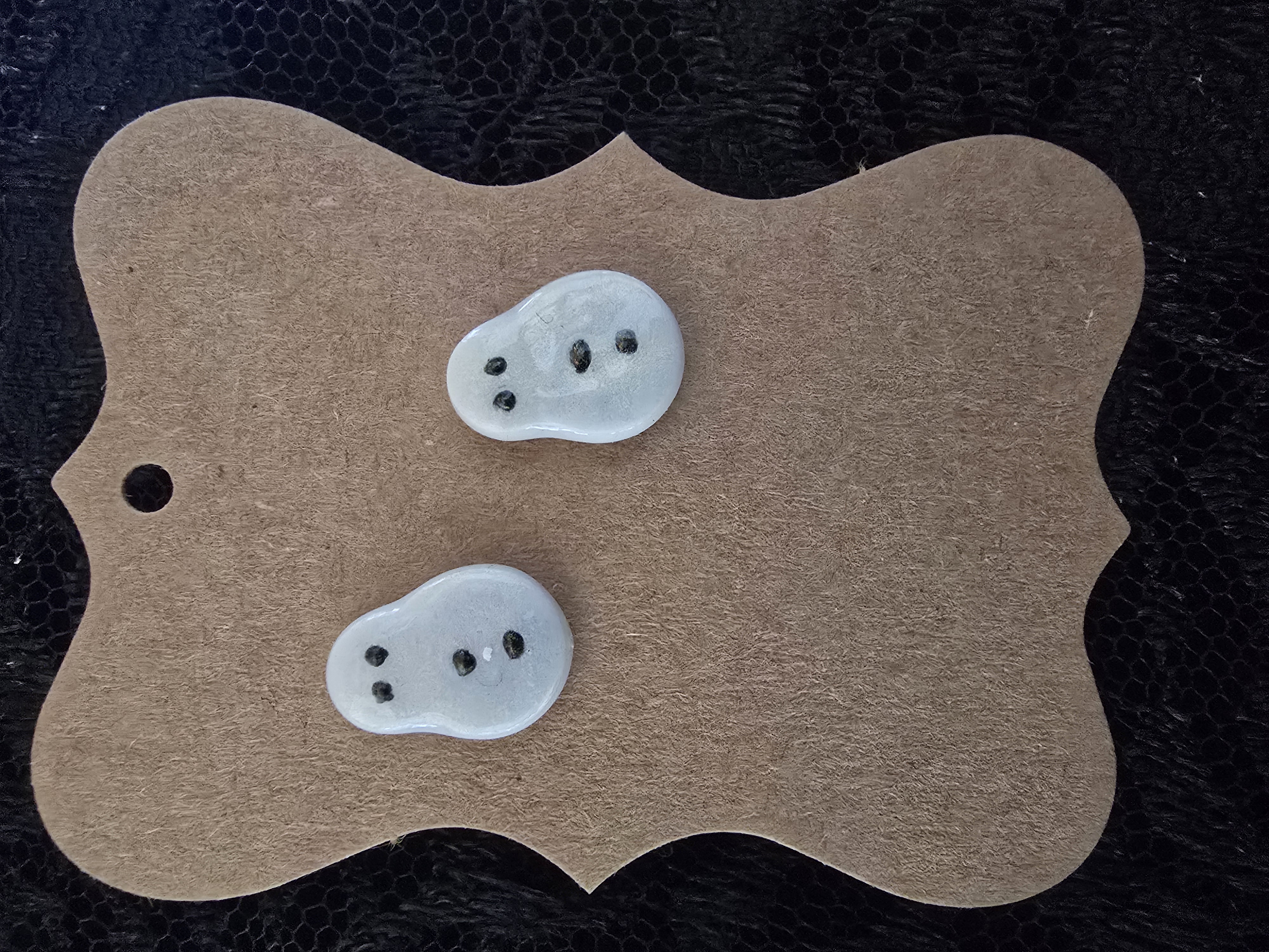 Handmade Polymer Clay Snowman Stud Earrings