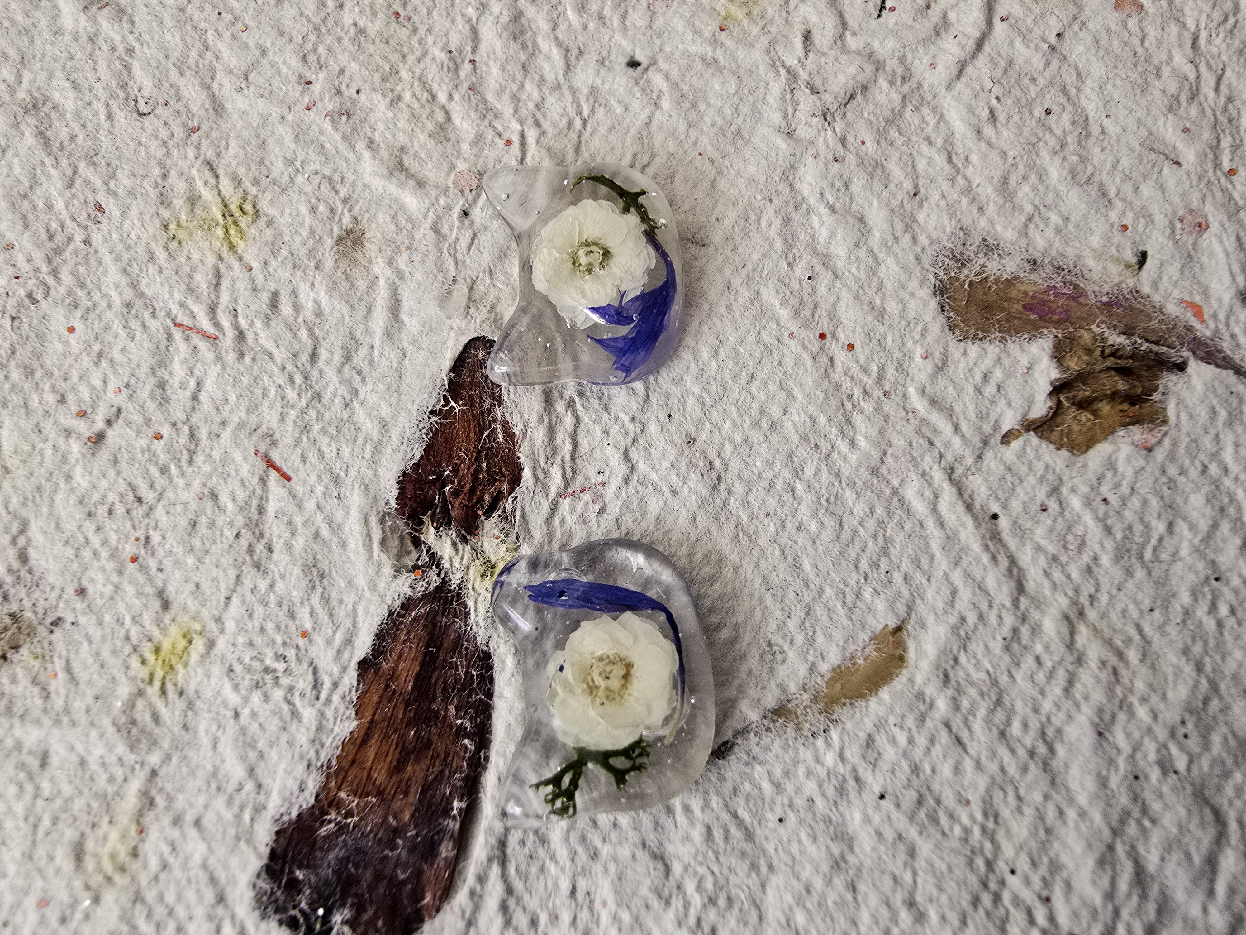 Mini Rose Encased in Cat Studs