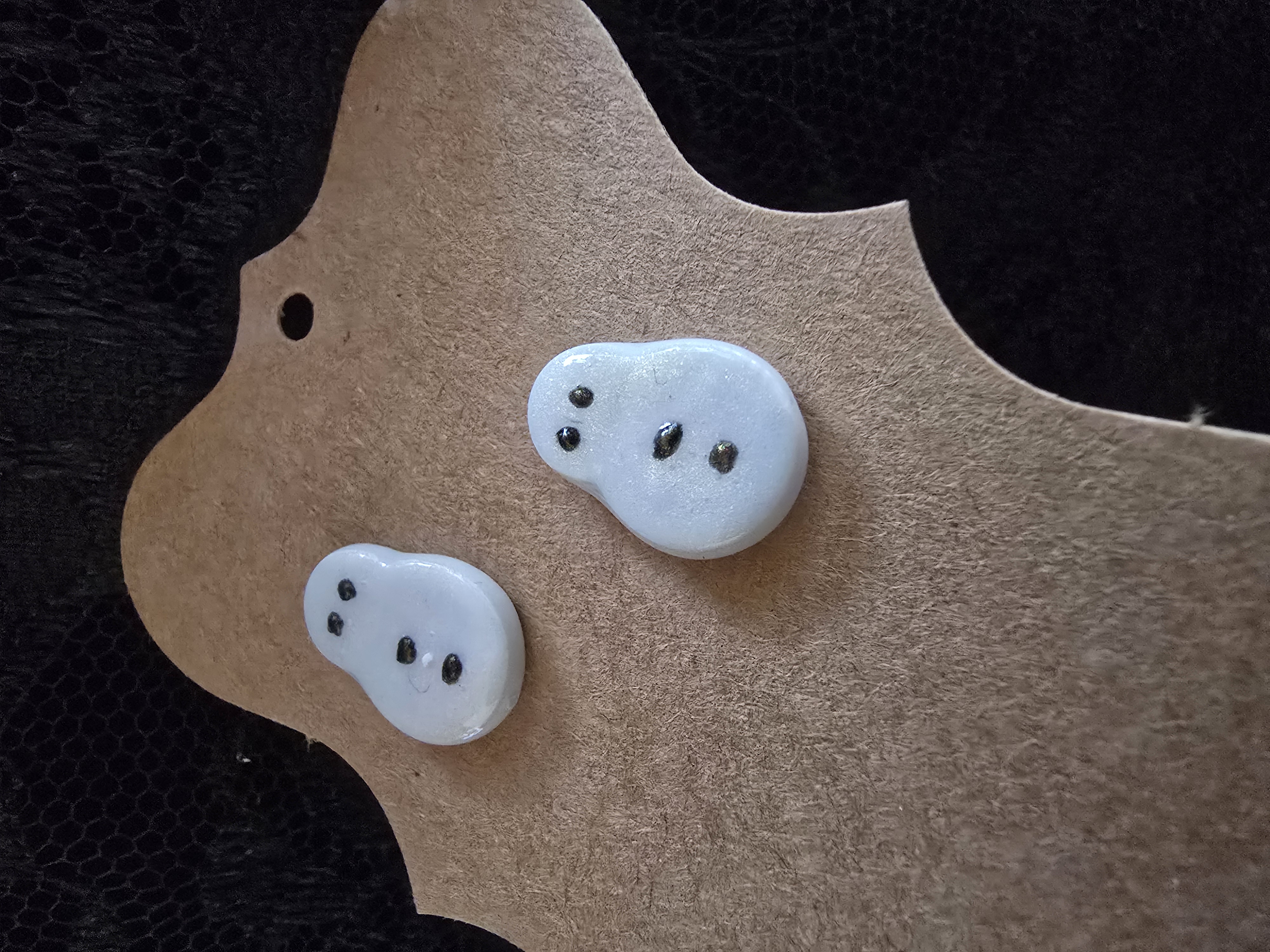 Handmade Polymer Clay Snowman Stud Earrings