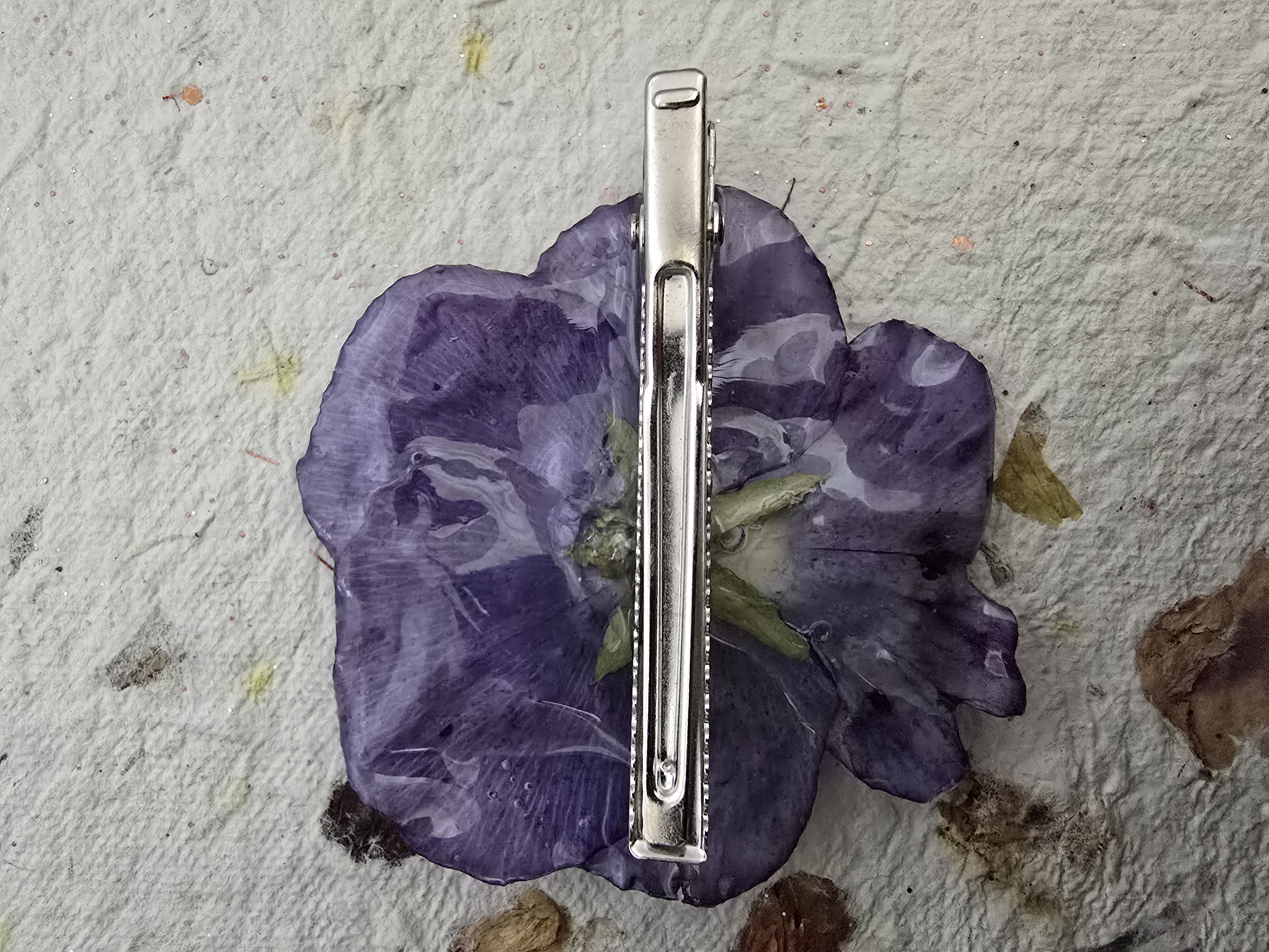 Purple Pansy Hair Clip