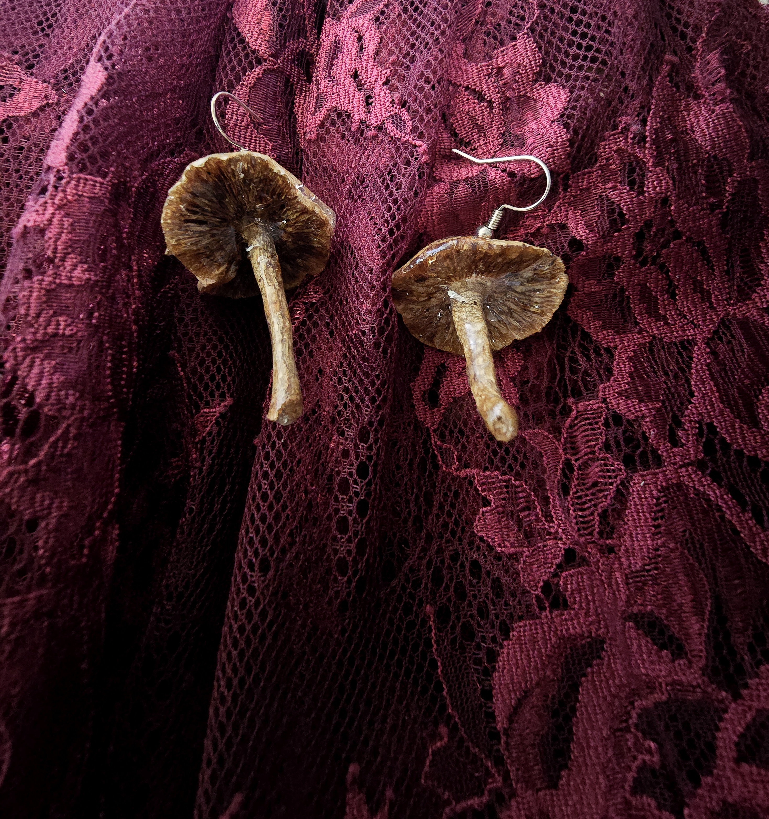 Yard-Grown Mushroom Earrings