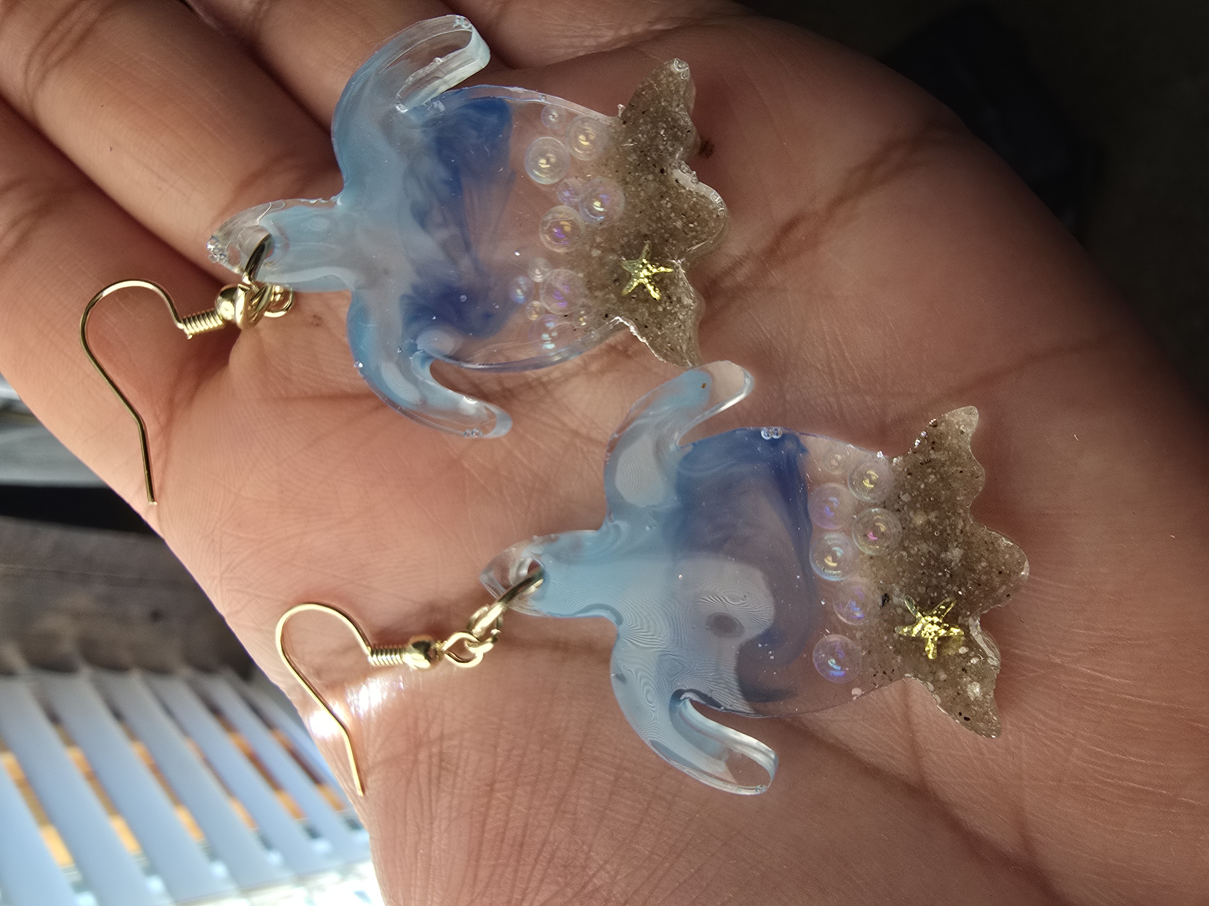 Turtle Earrings with Ocean Vibe