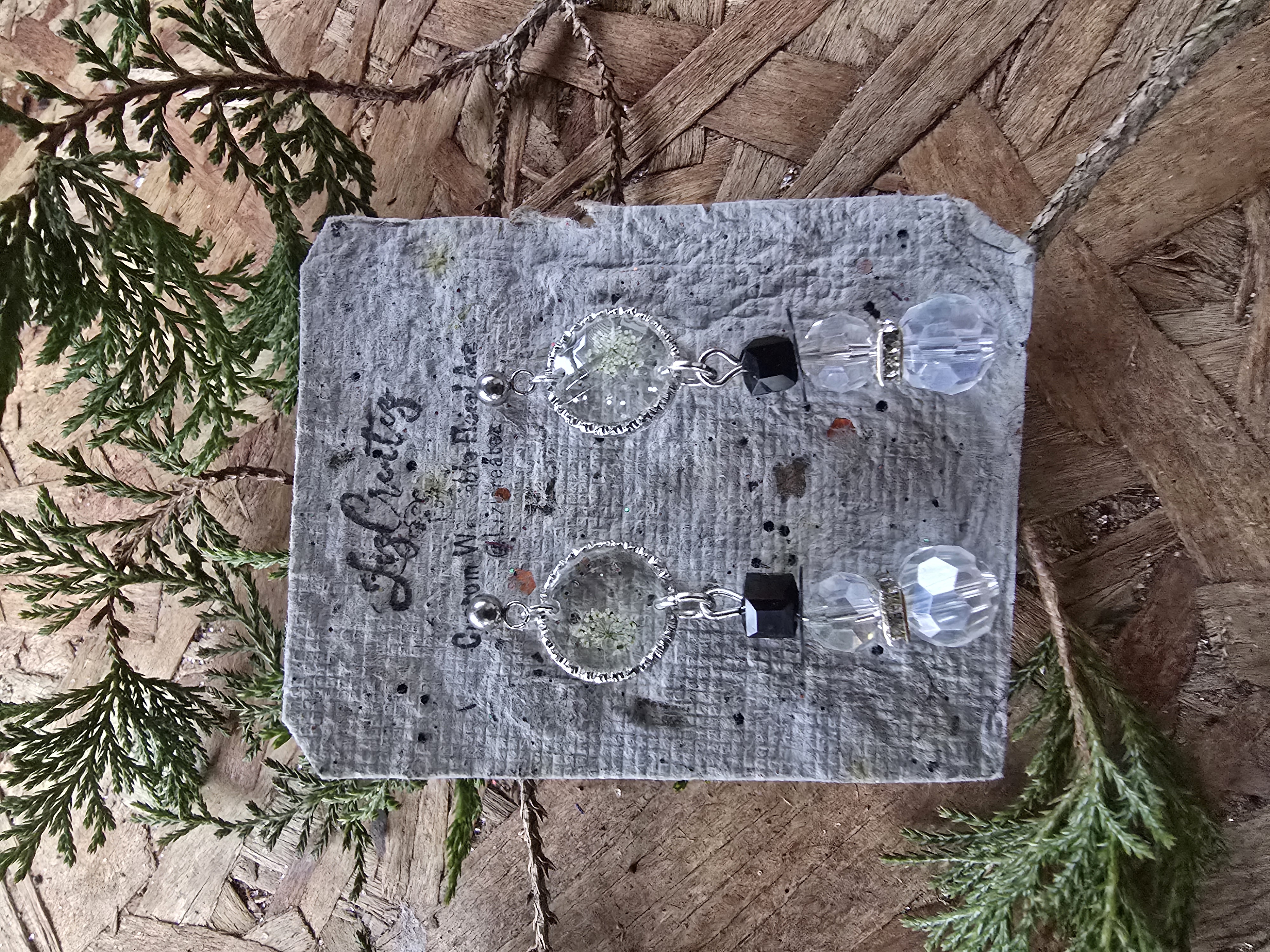 Queen Anne’s Lace Snowman Stud Earrings