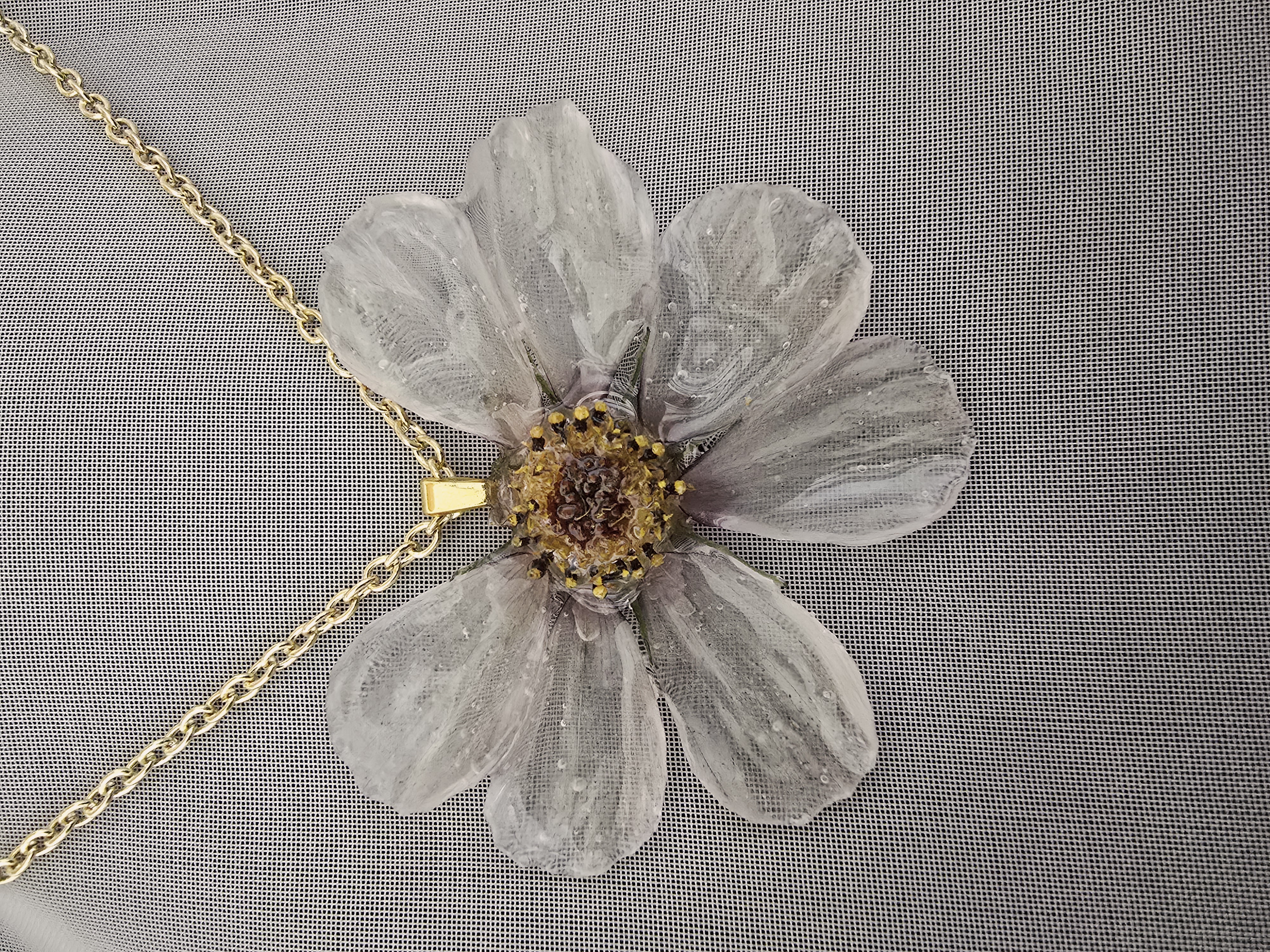 White Cosmo Flower Necklace
