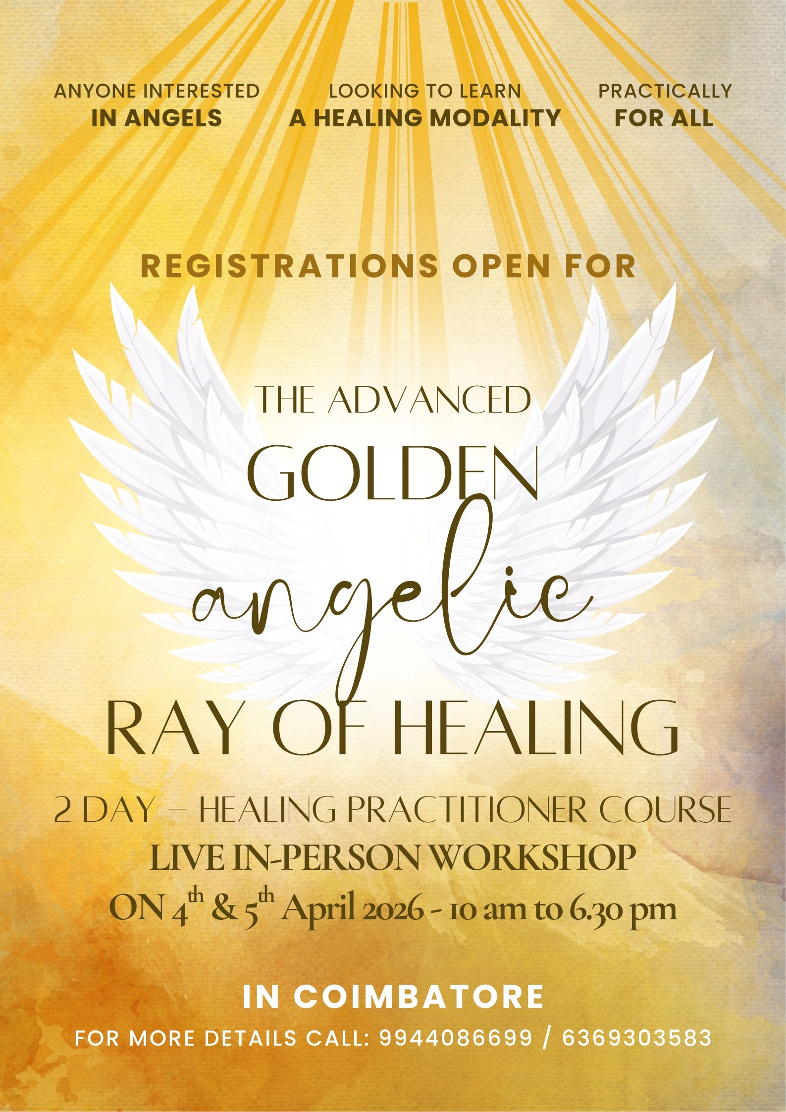 The Advanced Golden Angelic Ray of Healing Practitioner Workshop