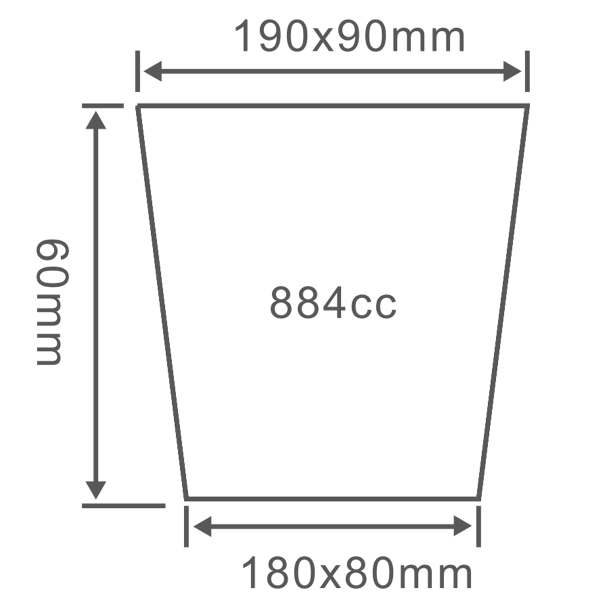 PP 1 Cell Seedling Tray, 190*90mm, 884CC, 60mm Height