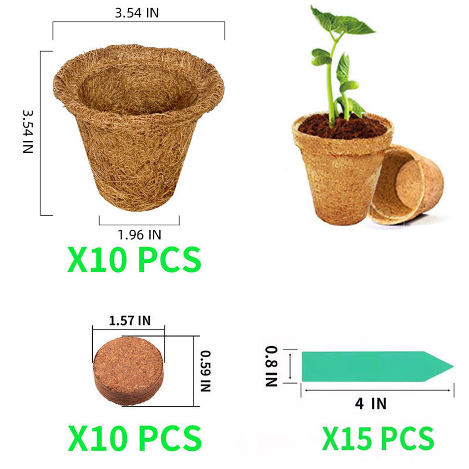 100% Biodegradable Coco Coir Seedling Pots