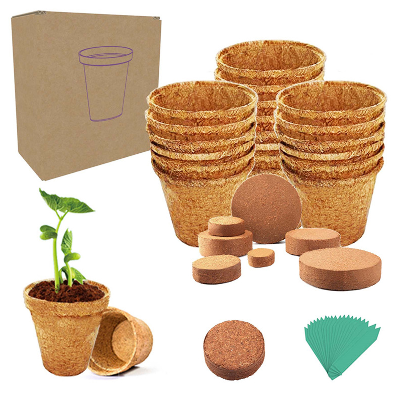 100% Biodegradable Coco Coir Seedling Pots