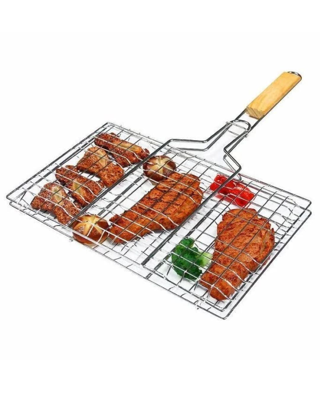 Grill Basket with Wooden Handle