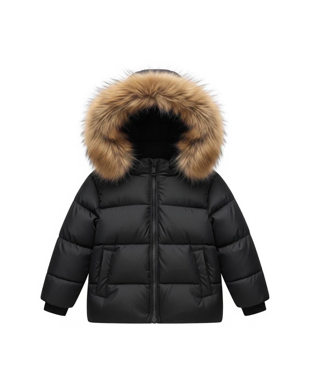 Kids' Black Puffer Winter Jacket