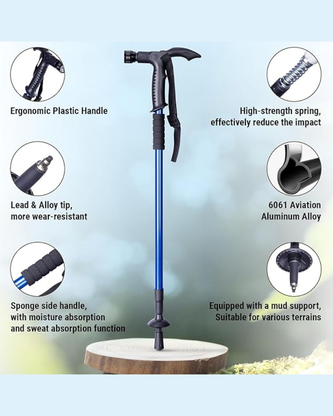 LED Flashlight Trekking Pole
