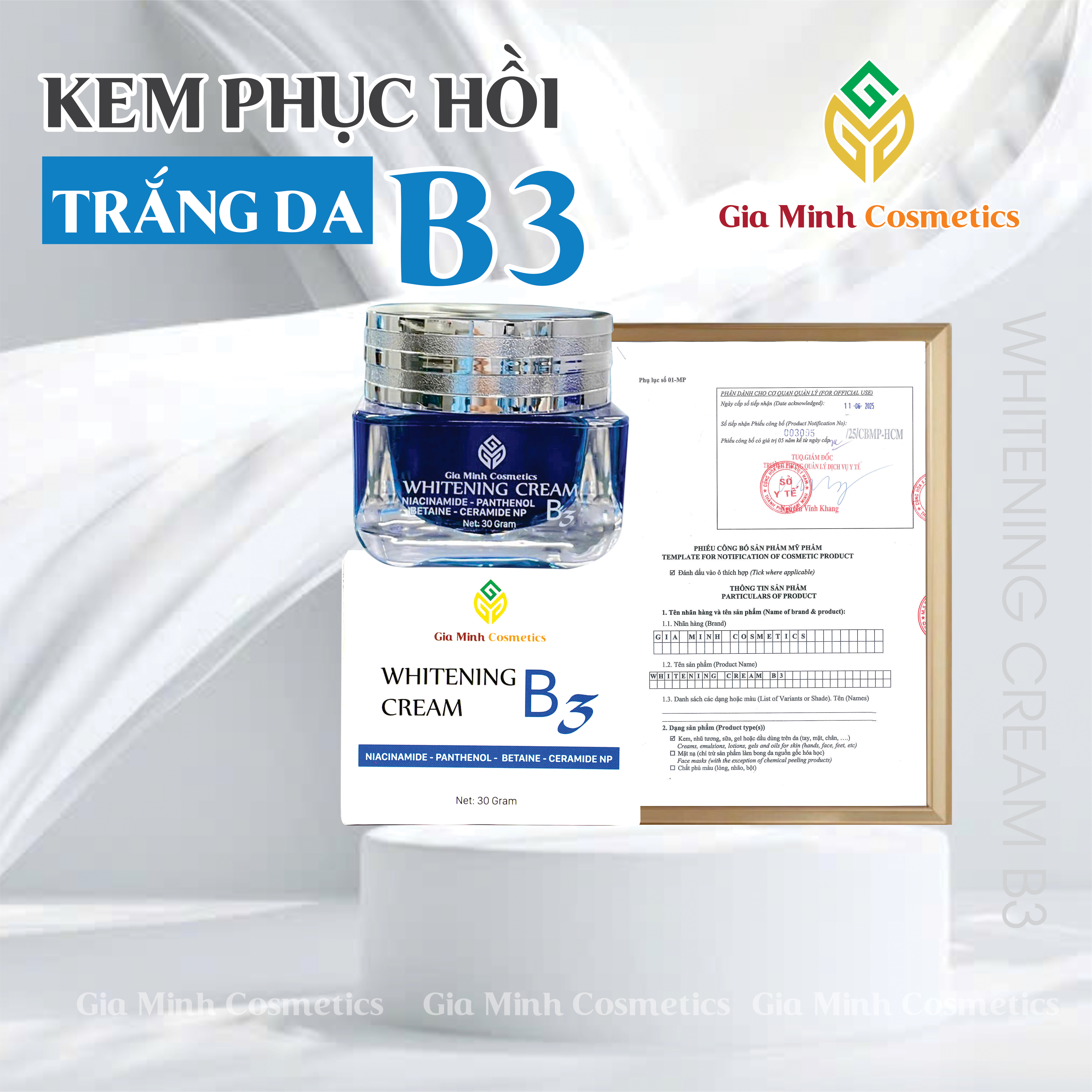 KEM PHỤC HỒI TRẮNG DA B3