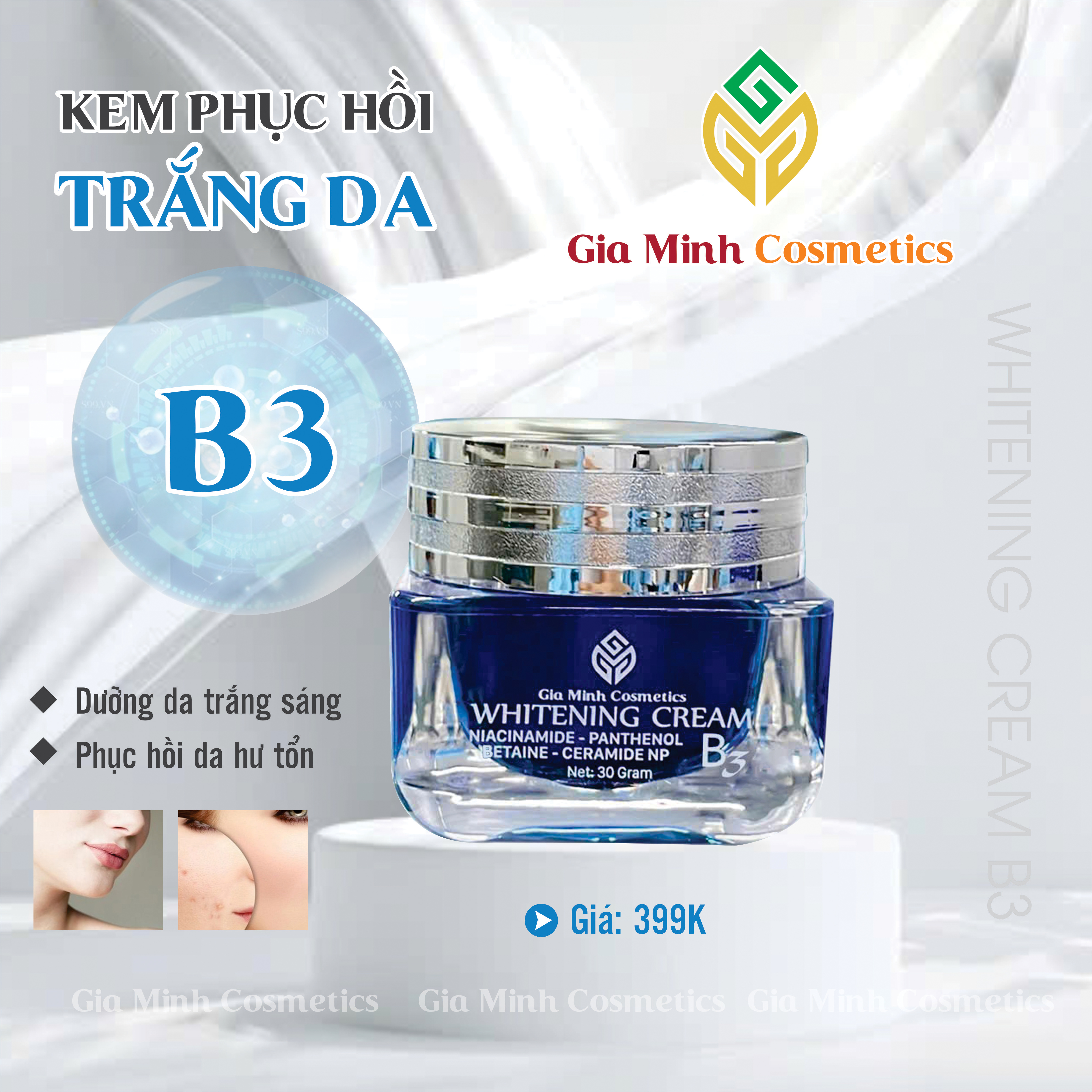 KEM PHỤC HỒI TRẮNG DA B3